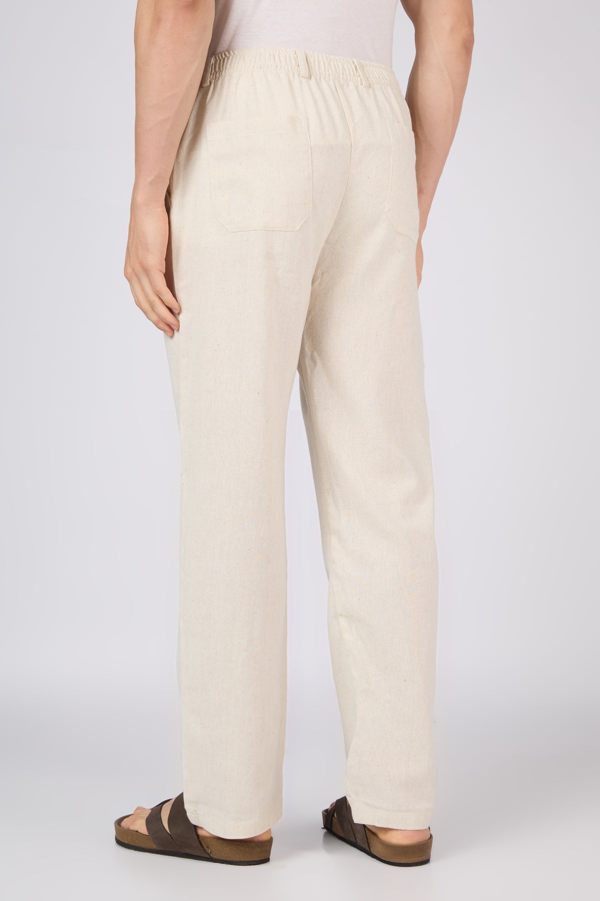 Sterling Linen-style 100% Cotton Straight Fit Beige Pants