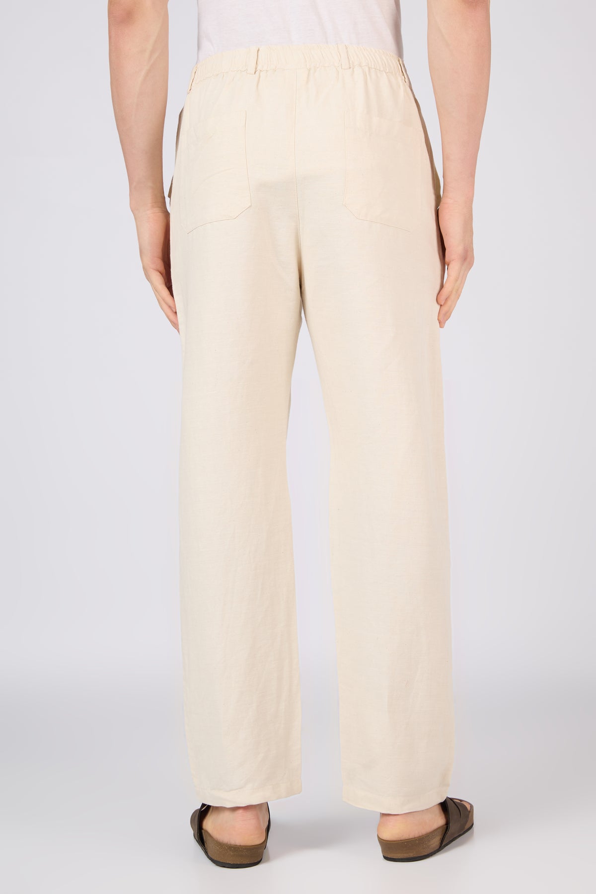Dionysus Linen-style 100% Cotton Straight Fit Beige Pants