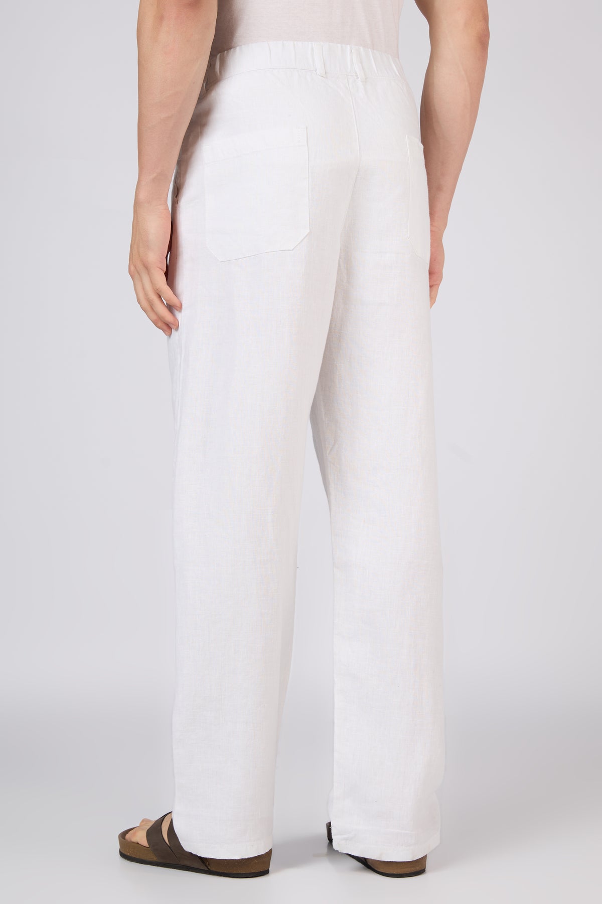 Amaterasus 100% Pure Linen(no blend) Straight Fit White Pants