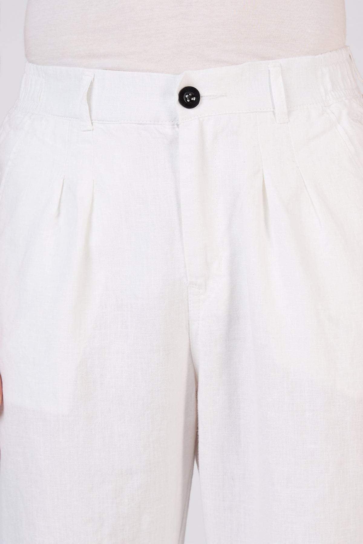 Amaterasus 100% Pure Linen(no blend) Straight Fit White Pants