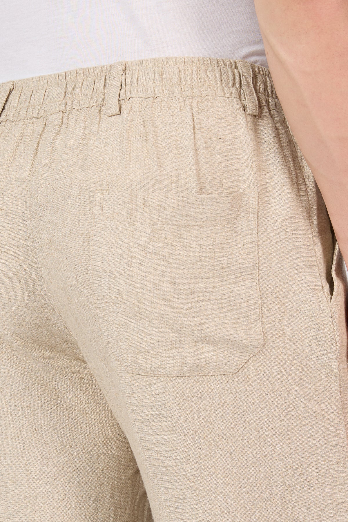Themis Linen-style 100% Cotton Straight Fit Beige Pants