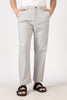 Linen-Style 100% Cotton Straight Fit Light Grey Textured Pant