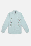 Haven Botanical Cotton Regular Fit Mint Green Striped Shirt