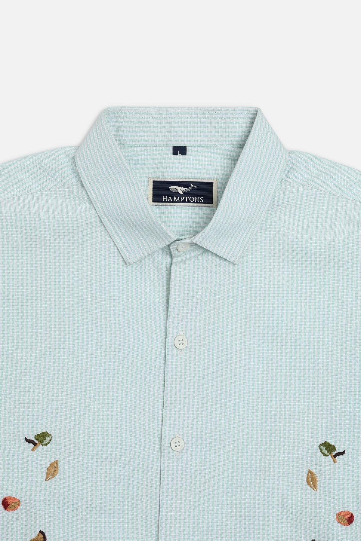 Haven Botanical Cotton Regular Fit Mint Green Striped Shirt