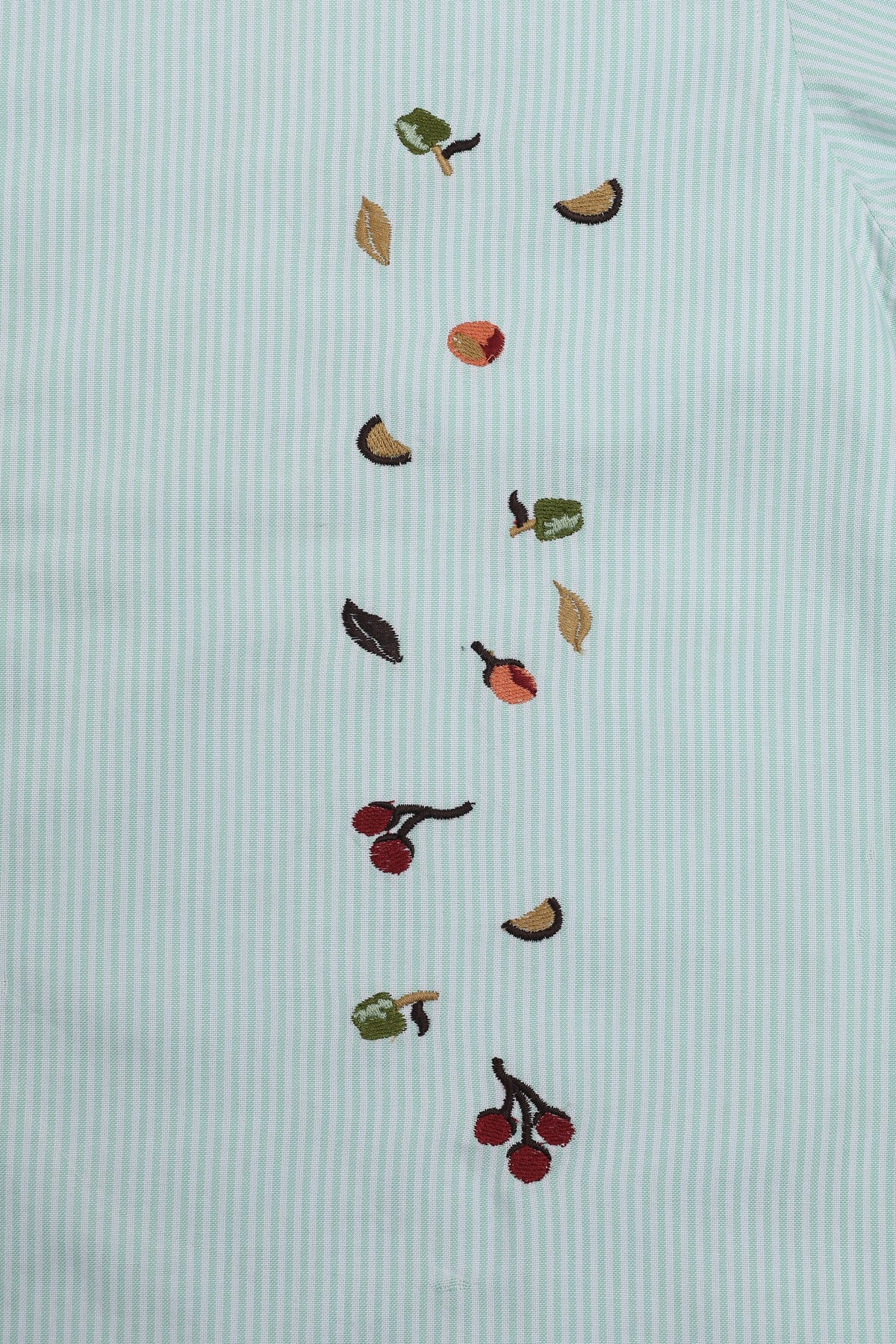 Haven Botanical Cotton Regular Fit Mint Green Striped Shirt