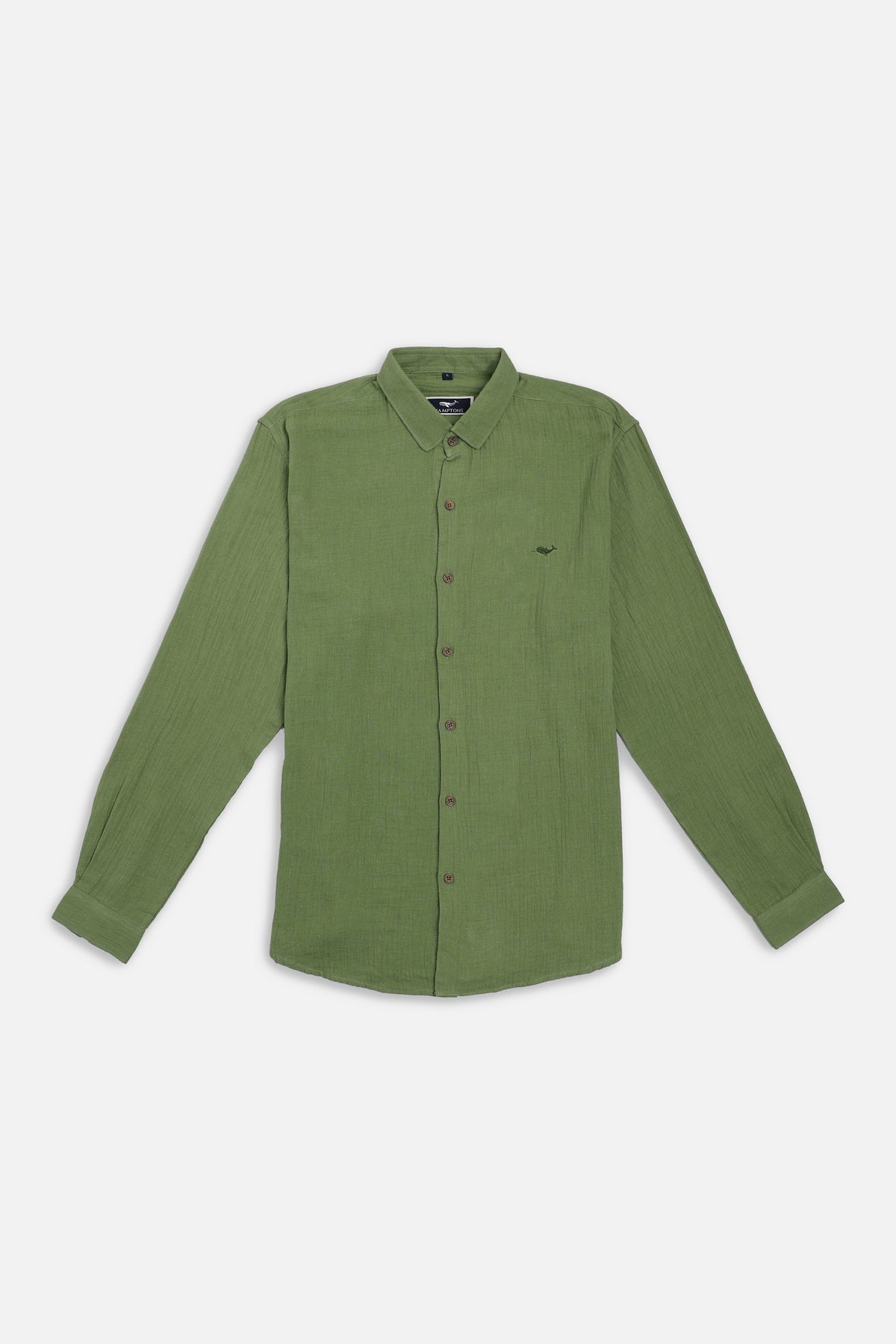 Surat Green Textured Double Cloth 100% Cotton Shirt