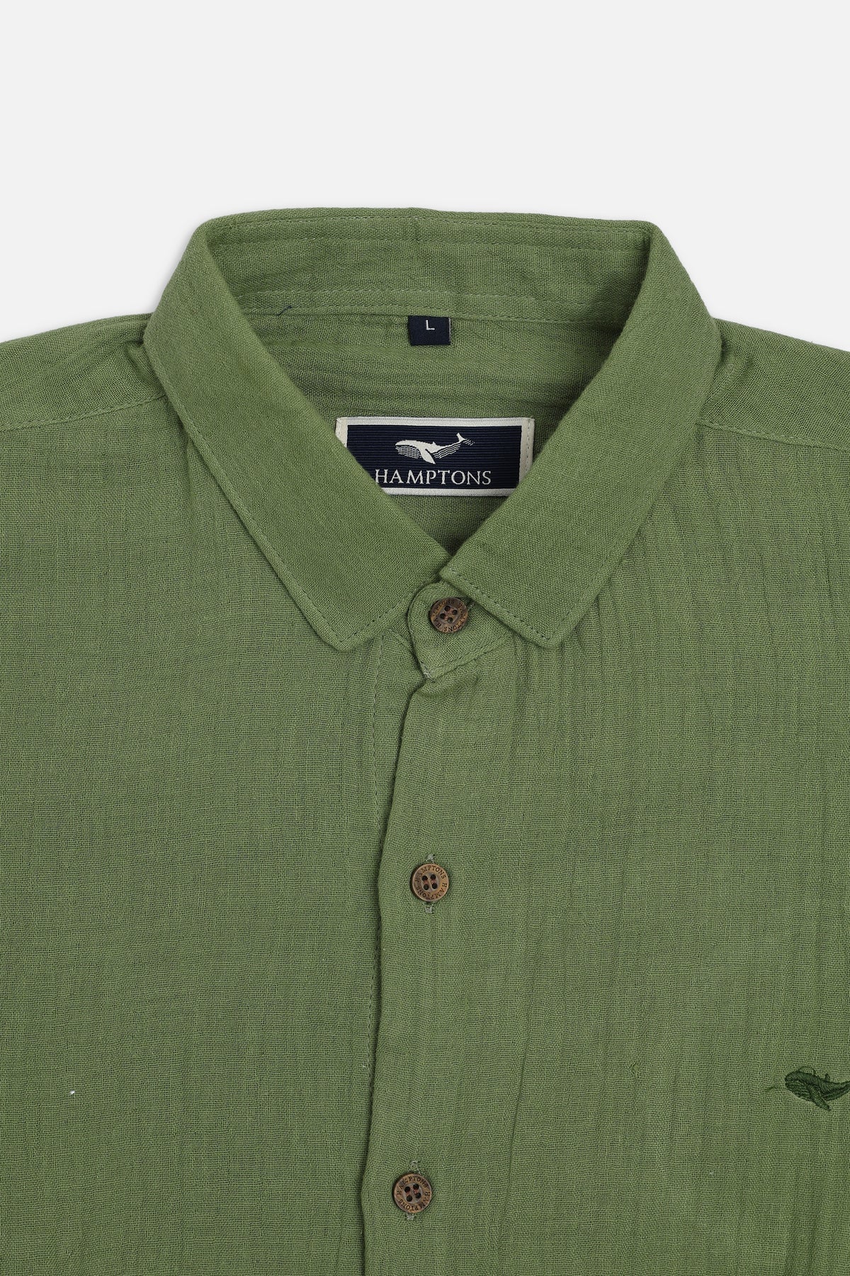 Surat Green Textured Double Cloth 100% Cotton Shirt