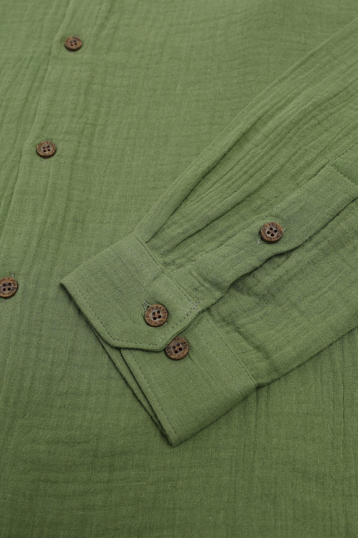 Surat Green Textured Double Cloth 100% Cotton Shirt