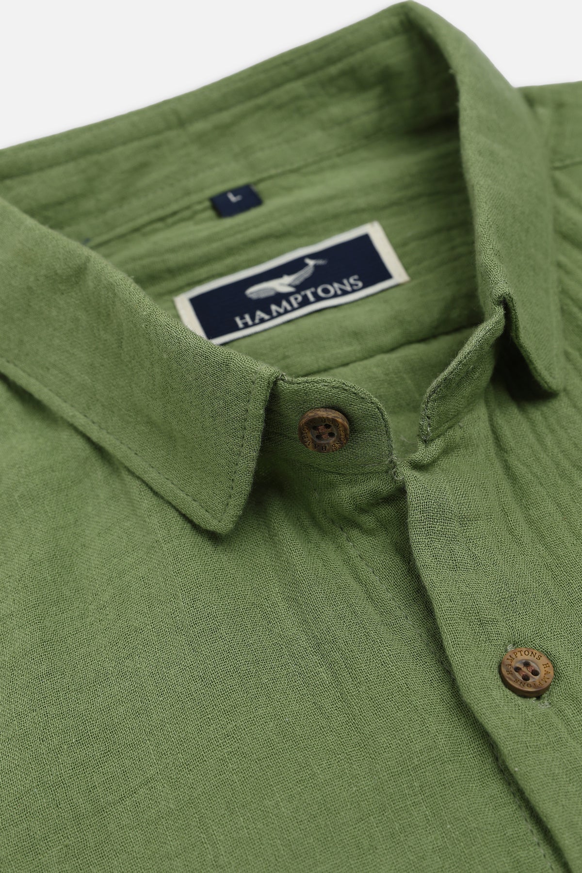 Surat Green Textured Double Cloth 100% Cotton Shirt