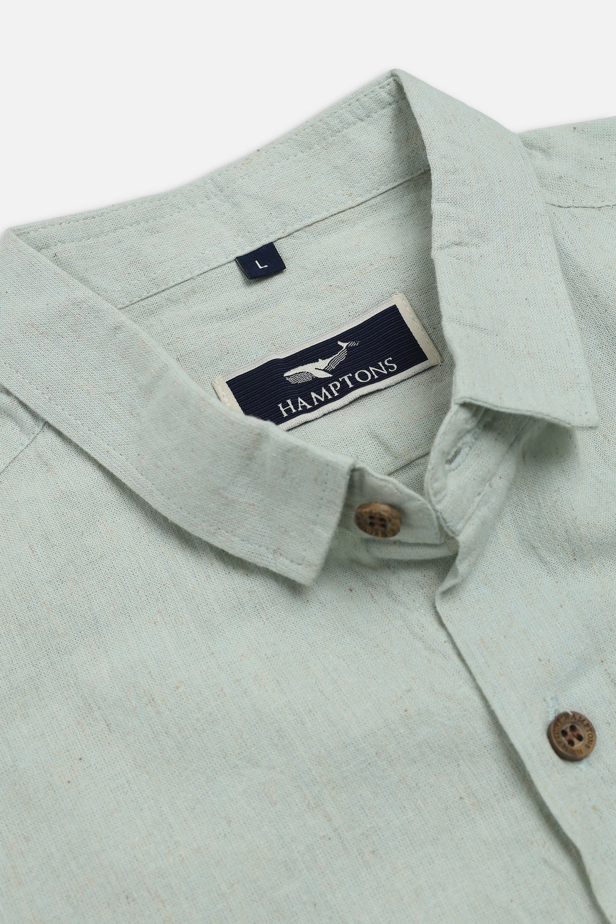 Playful Vacation Cotton Regular Fit Sage Green Embroidered Shirt