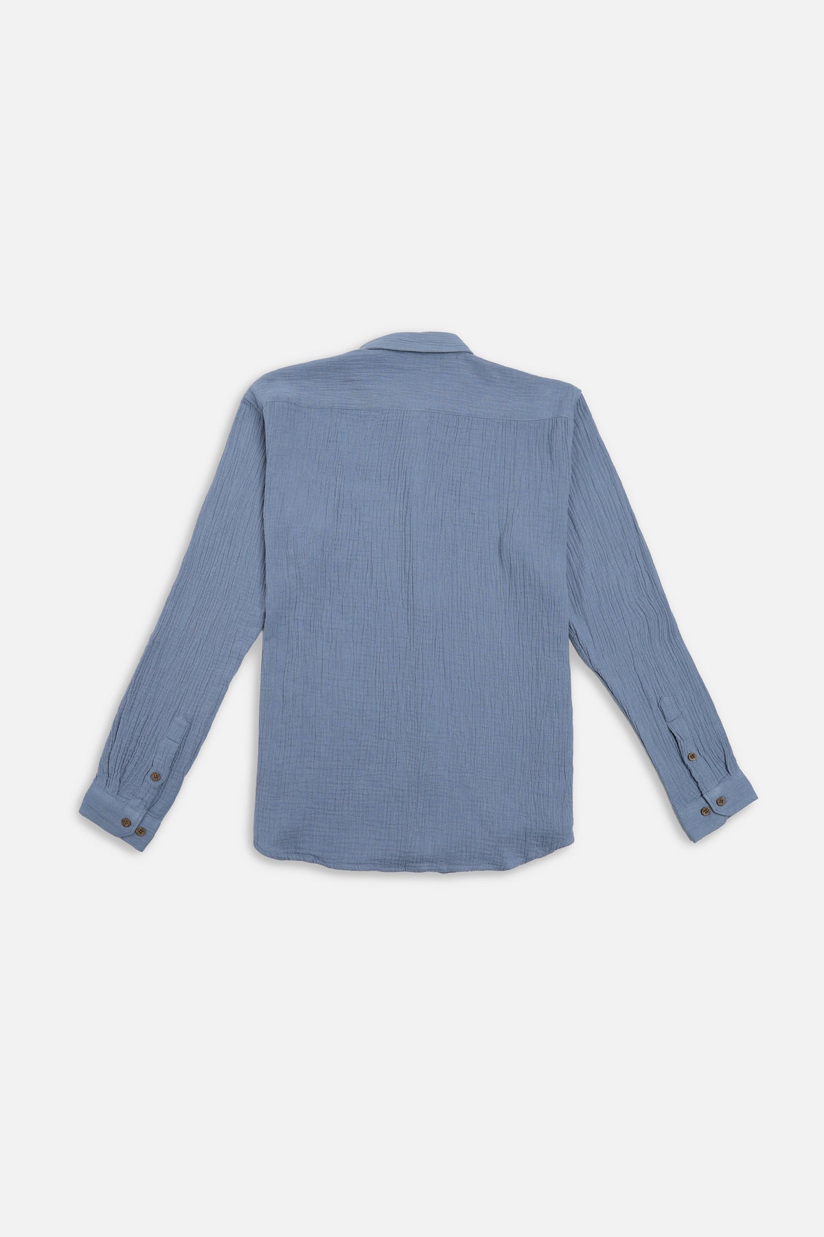 Patna Blue Double Cloth 100% Cotton Shirt