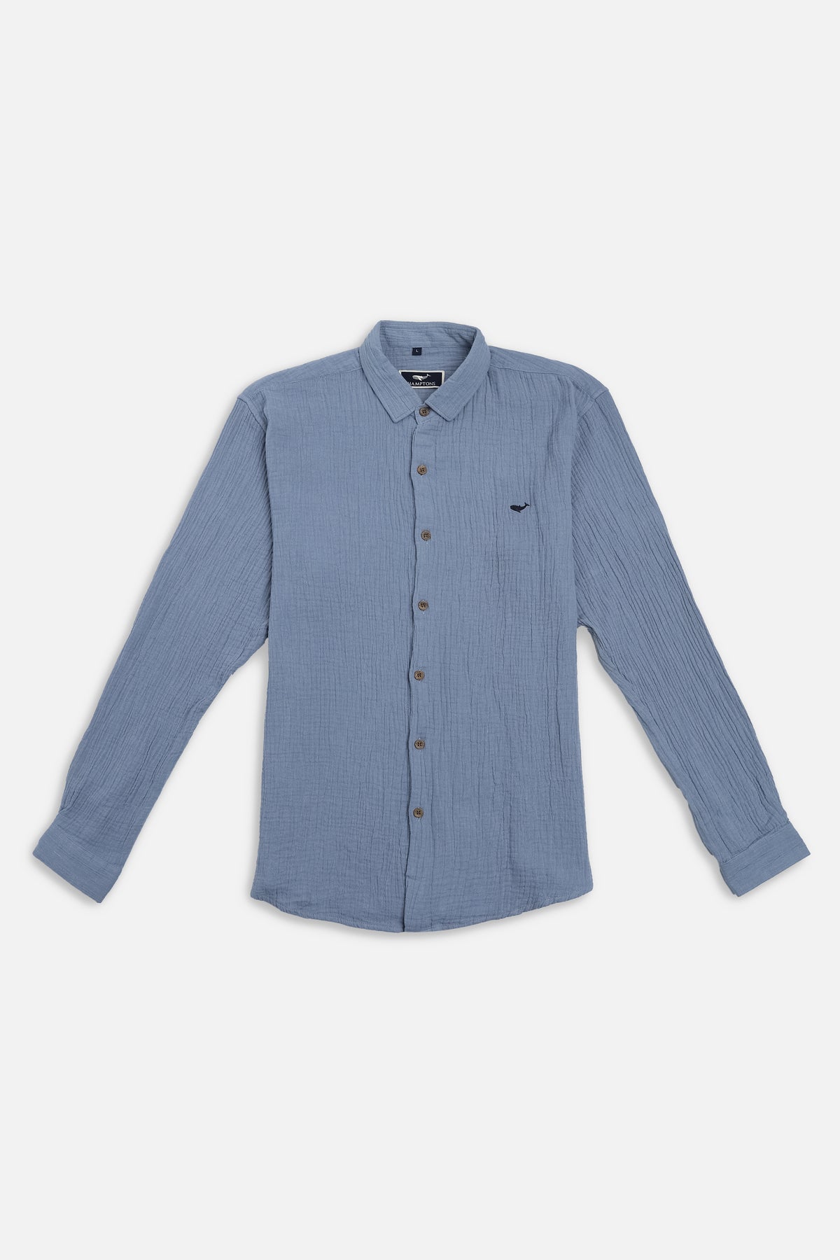 Patna Blue Double Cloth 100% Cotton Shirt