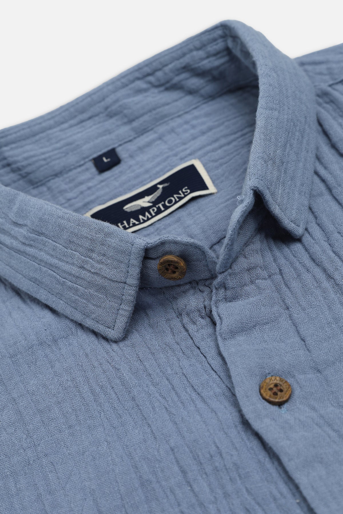 Patna Blue Double Cloth 100% Cotton Shirt