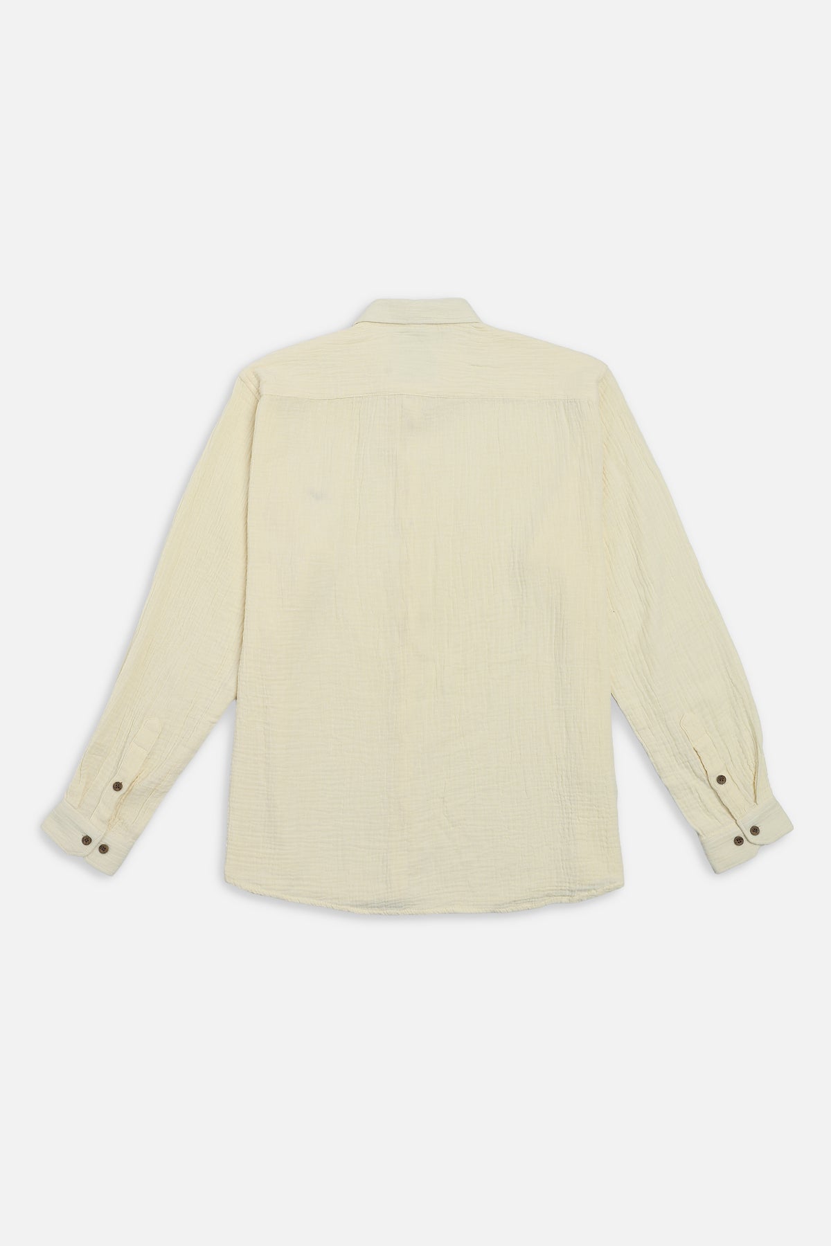 Bombay Beige Textured Double Cloth 100% Cotton Shirt
