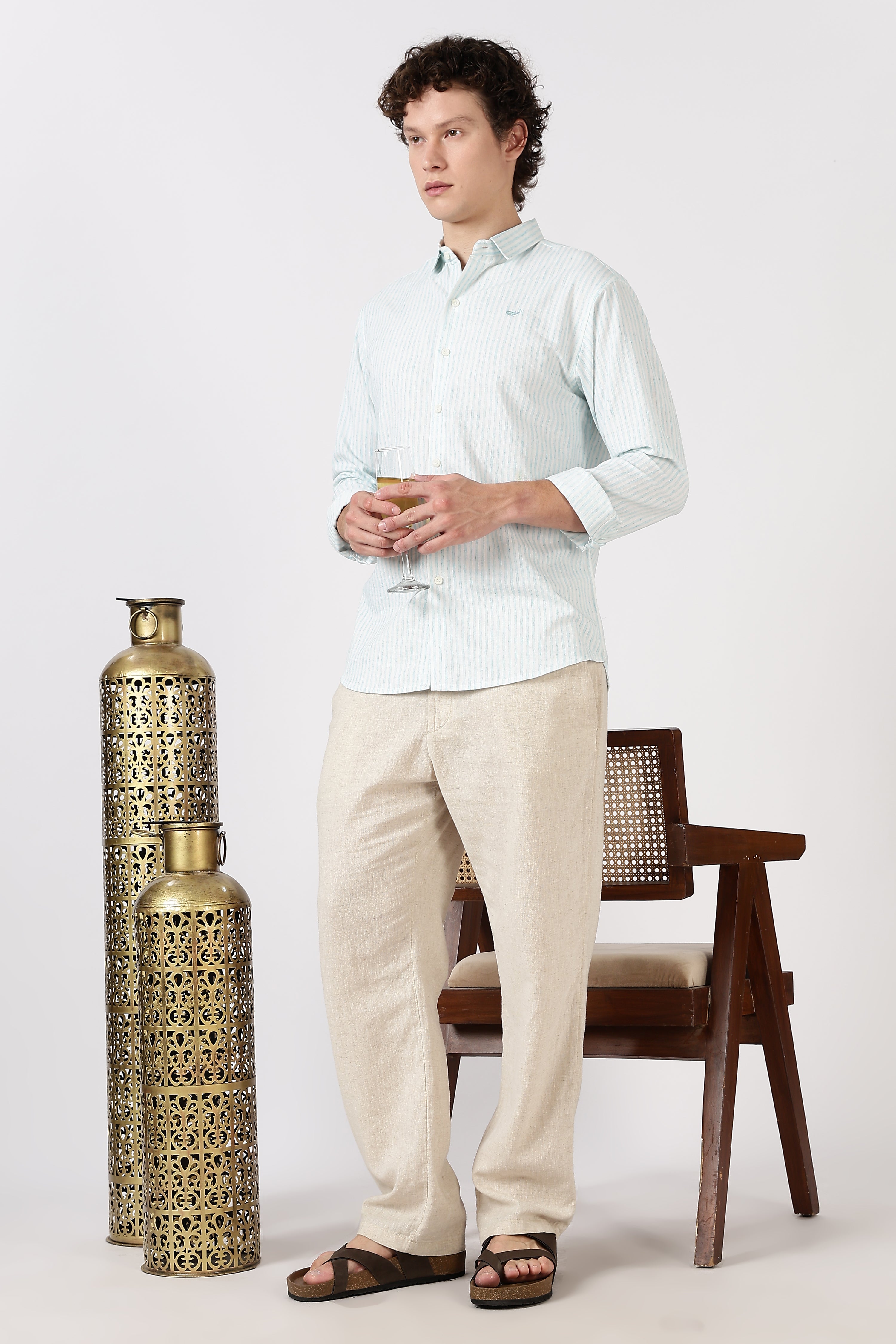 Sea Drift Striped Cotton Shirt