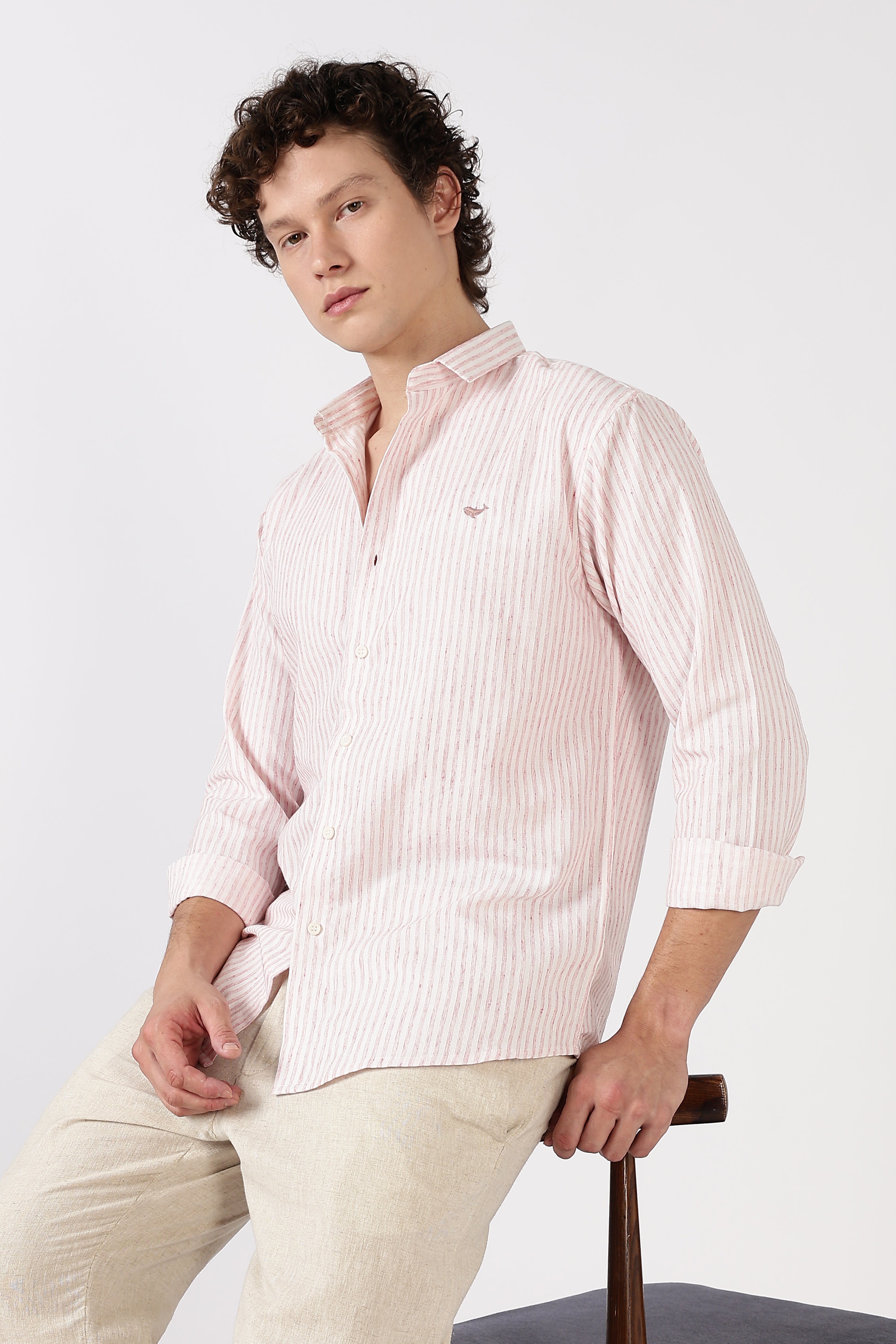 Blush Harbor Striped Cotton Essential Shirt