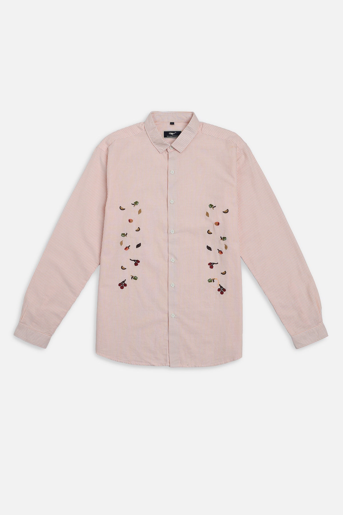 Haven Botanical Cotton Regular Fit Orange Striped Shirt