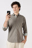 Fine Count Cotton Regular Fit Grey Embroidered Shirt