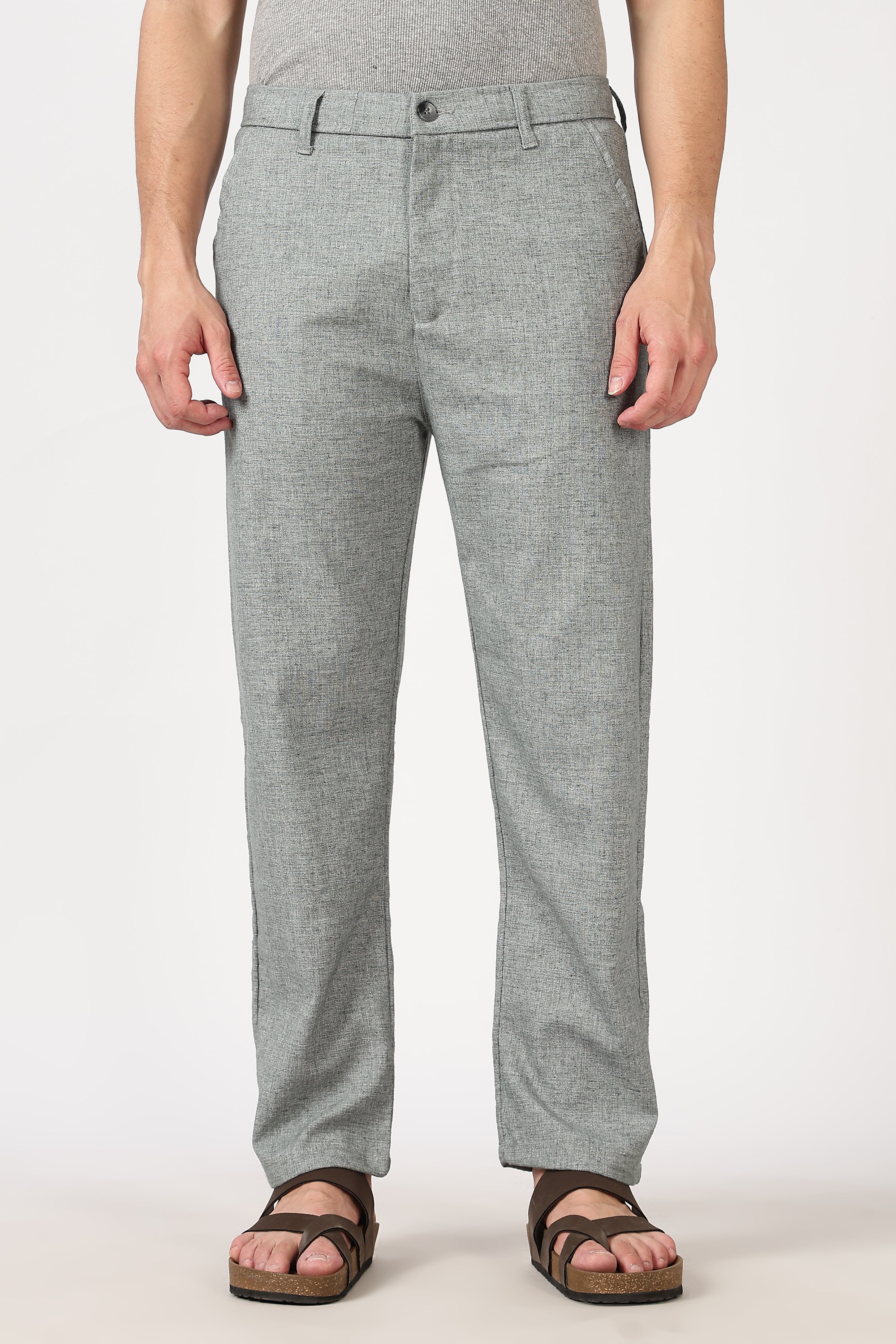 Linen-style 100% Cotton Straight Fit Mint Green Pant