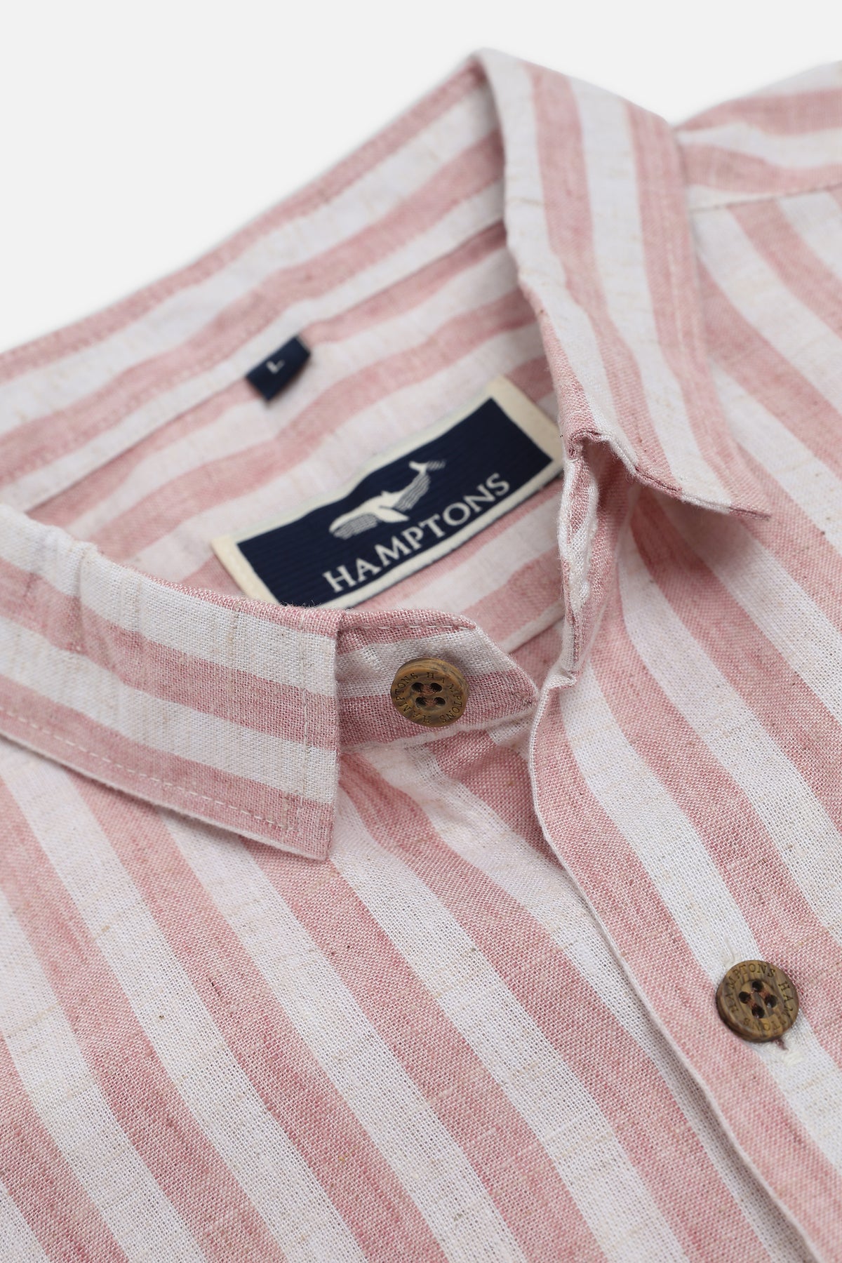 Coastal Reverie Cotton Regular Fit Pink Striped Shirt
