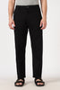Linen-style 100% Cotton Straight Fit Black Pant