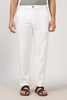 Linen-style 100% Cotton Straight Fit White Pant