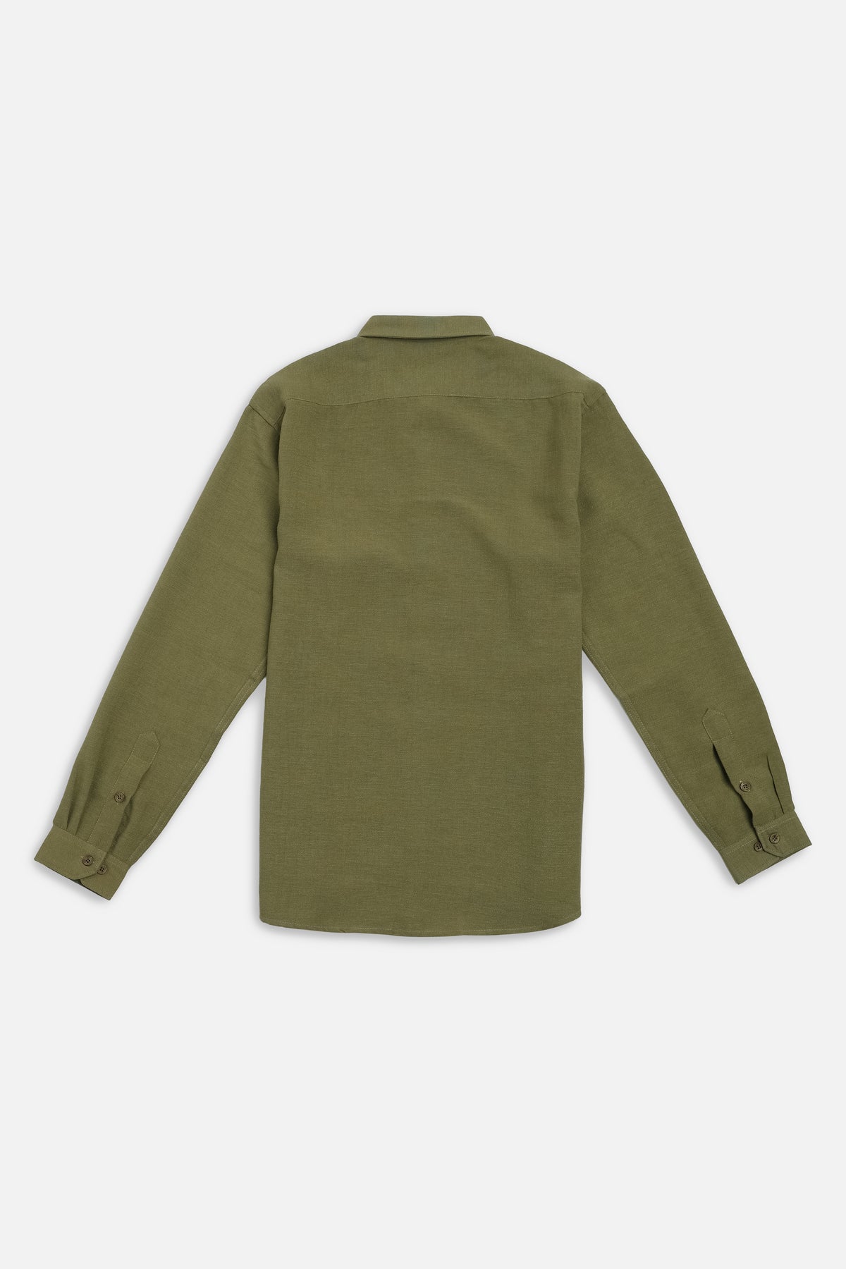 The Volleyball Cotton Regular Fit Olive Green Embroidered Shirt