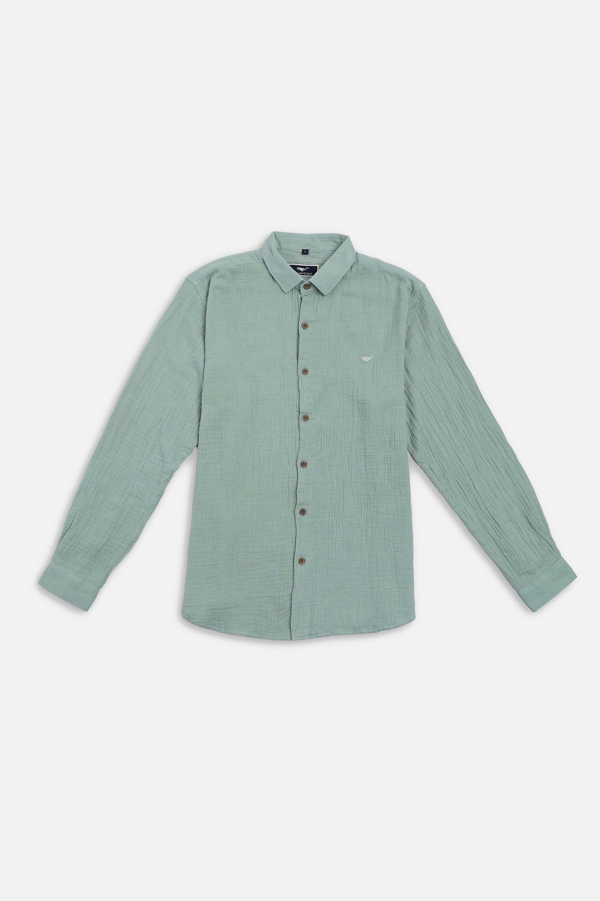 Pune Green Textured Double Cloth 100% Cotton Shirt