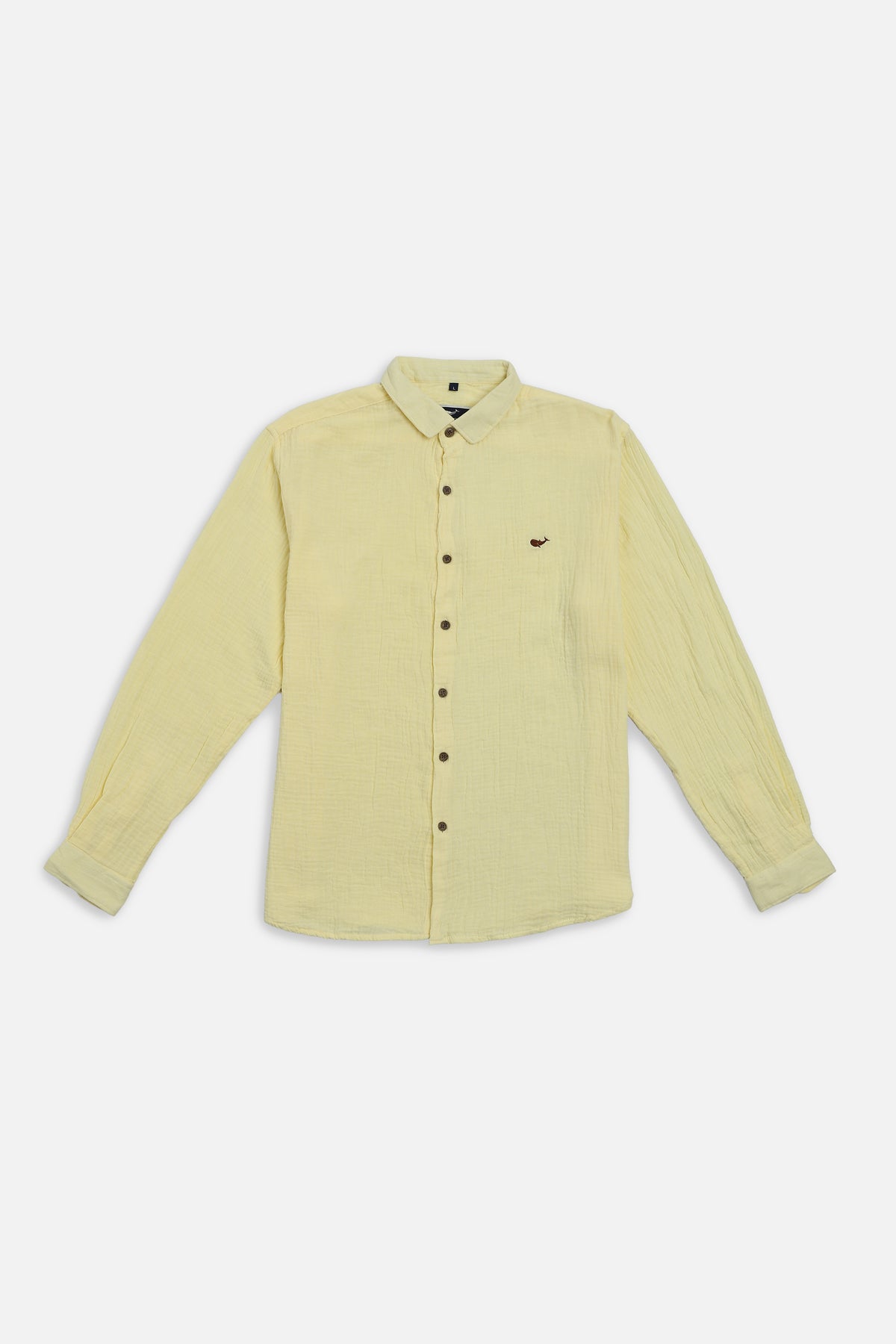 Delhi yellow Textured Double Cloth 100% Cotton Shirt
