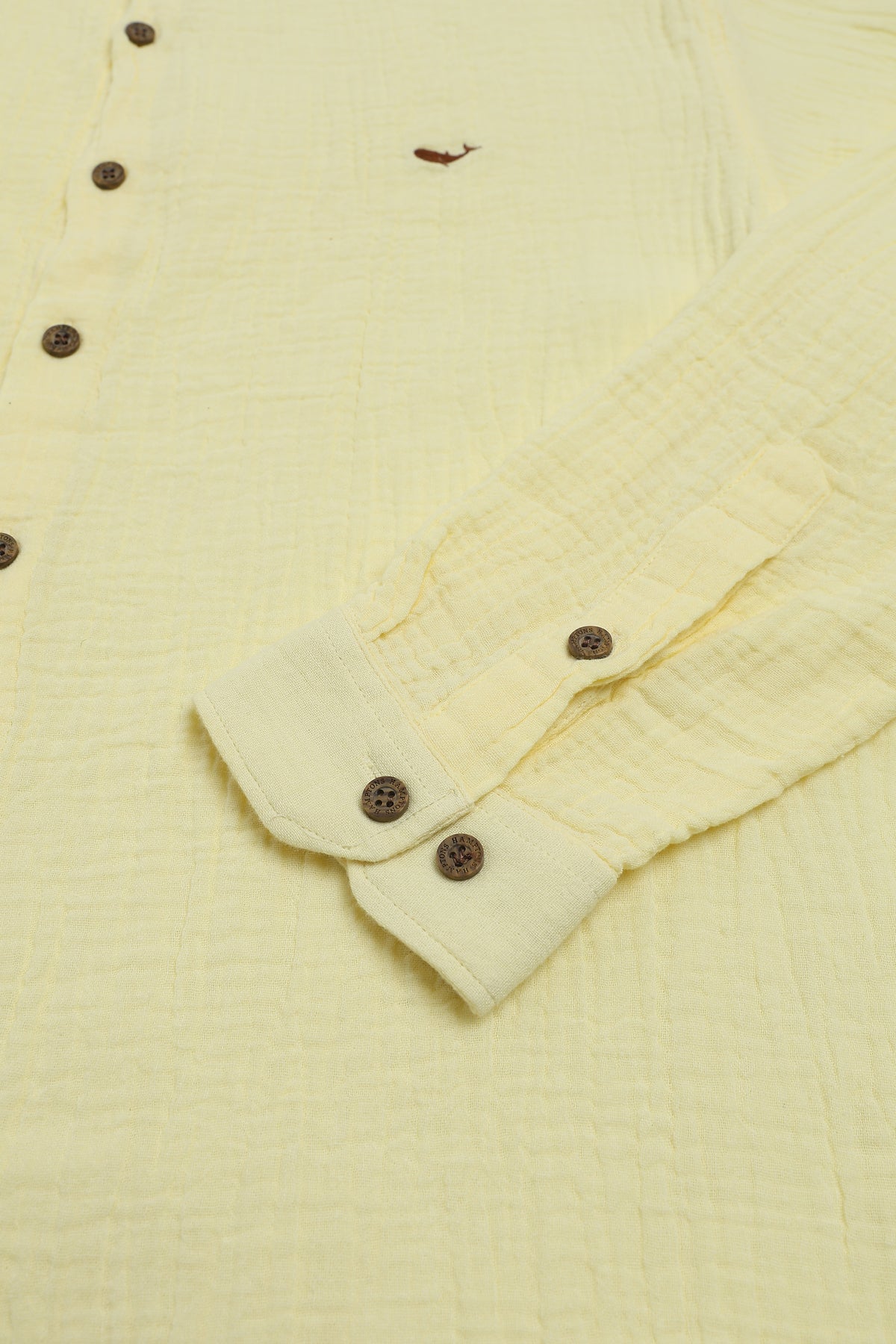 Delhi yellow Textured Double Cloth 100% Cotton Shirt