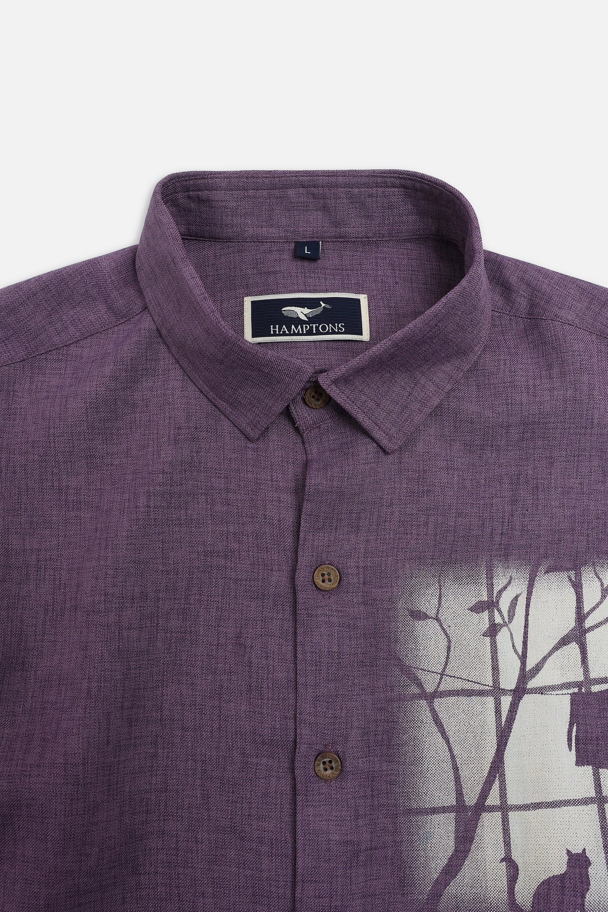 Desert Window Cotton Regular Fit Purple Printed Shirt