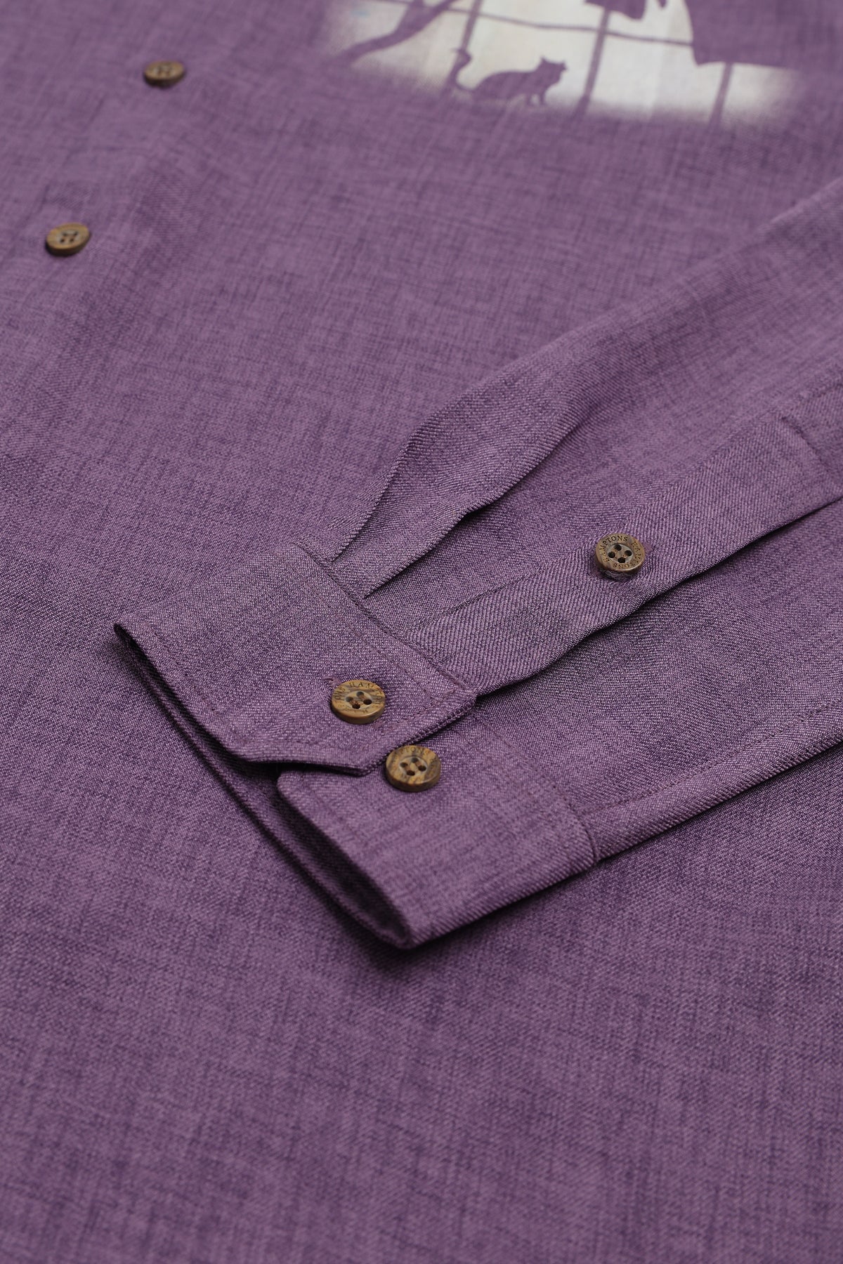 Desert Window Cotton Regular Fit Purple Printed Shirt