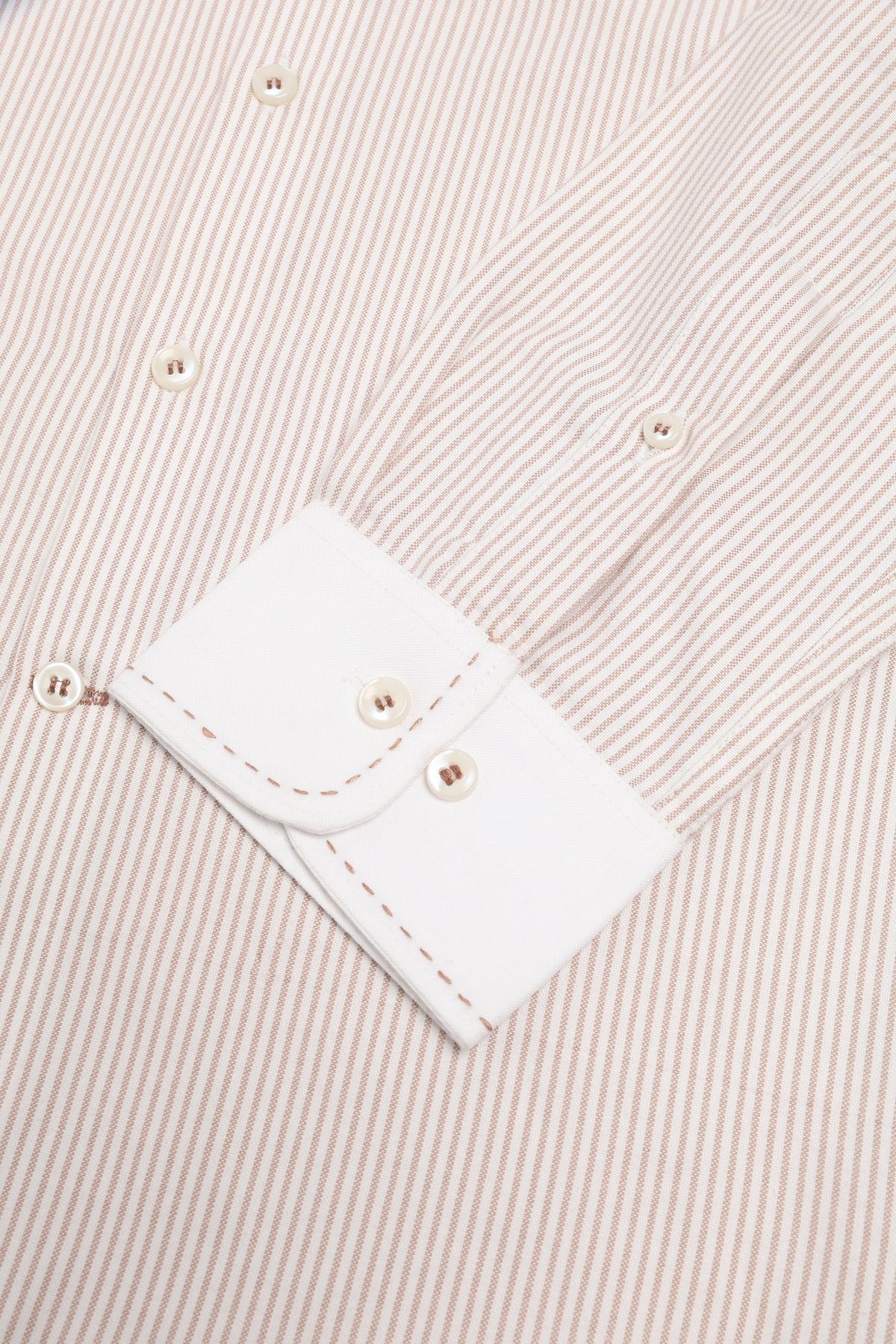 Floral Contrast Pocket Pinstripe Wide Collar Shirt