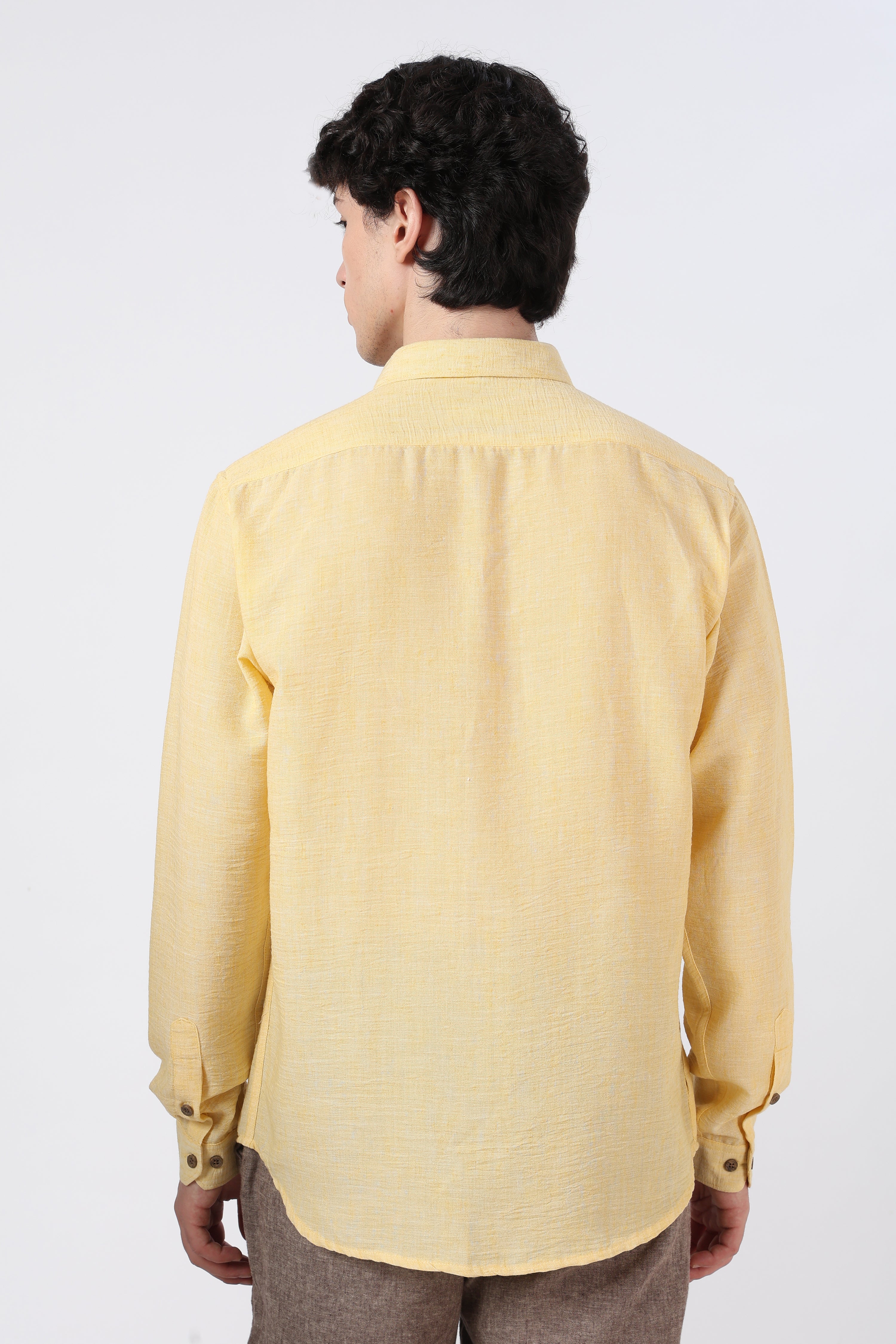 Tennis Ace Cotton Regular Fit Butter Yellow Embroidered Shirt