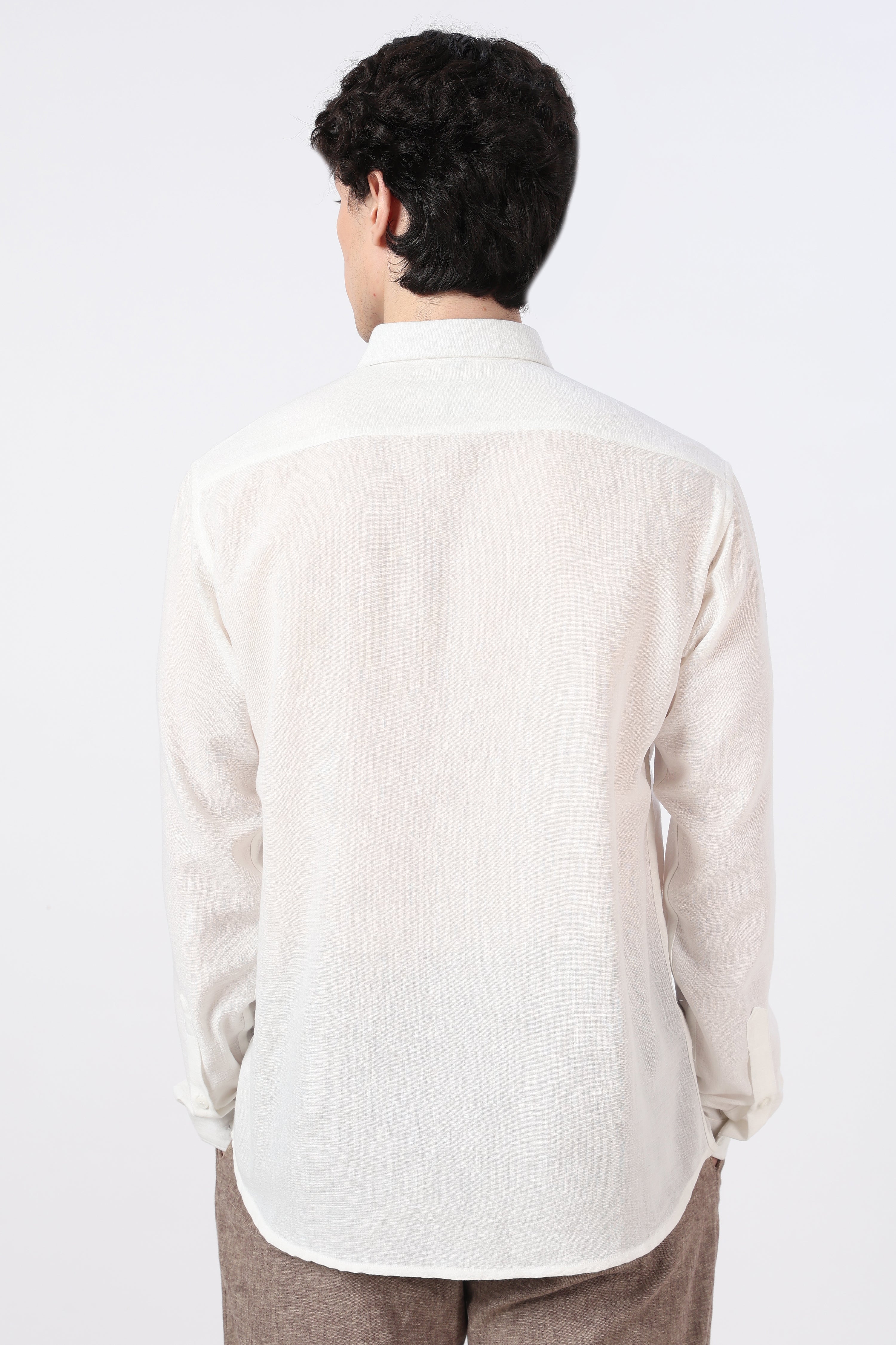 Victory Toast Cotton Regular Fit White Embroidered Shirt