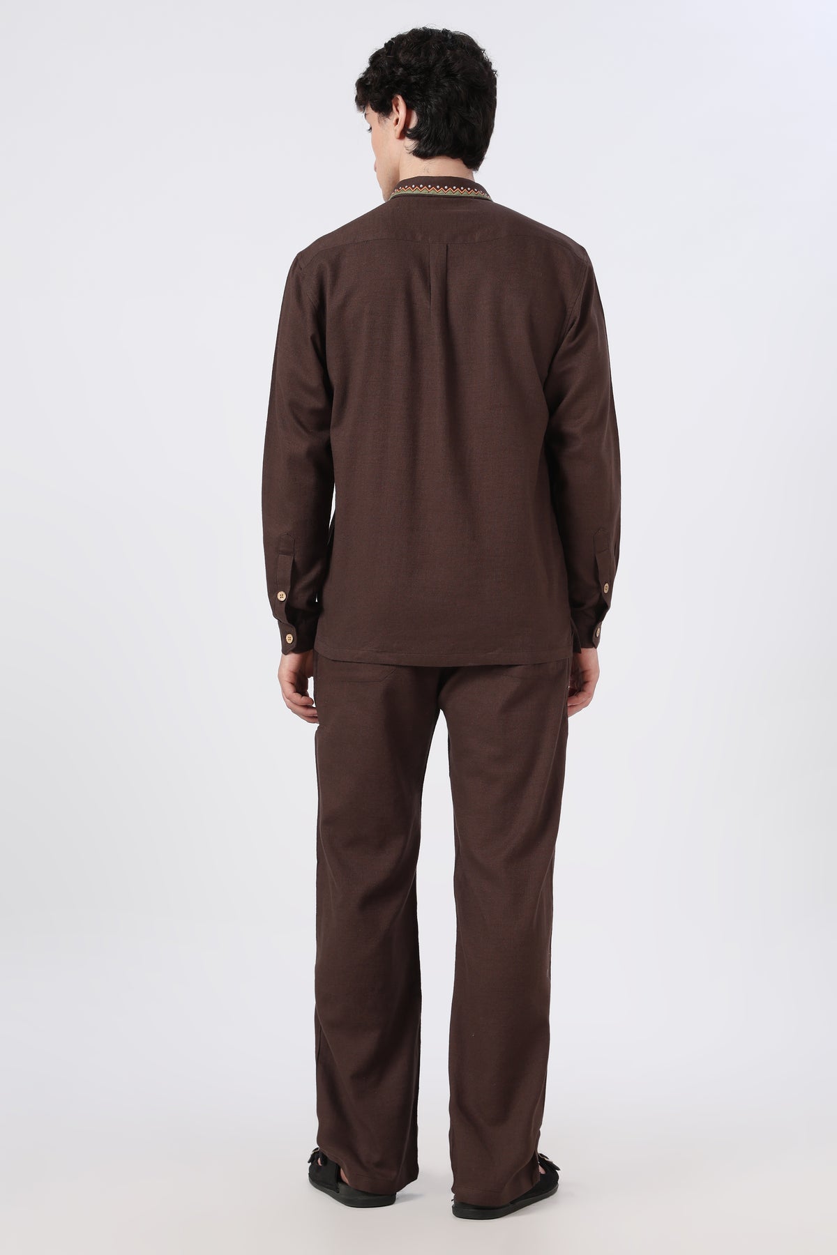 Tropical Cocktail Chocolate Brown Cotton Co-ordinated Outfits for Mens