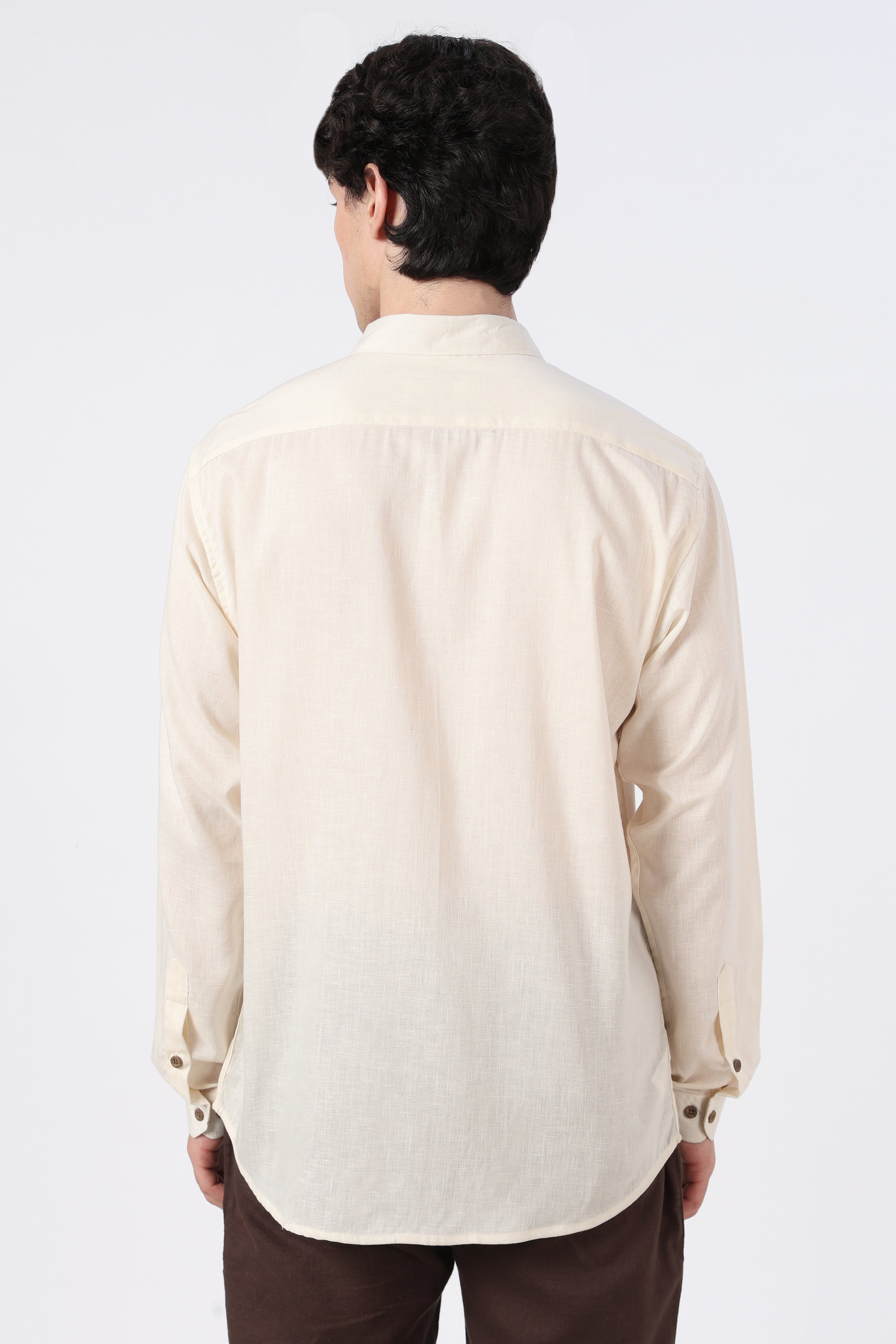 Cocktail Culture Regular Fit Beige Embroidered Shirt