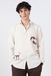 Koi Current Cotton Regular Fit White Embroidered Shirt
