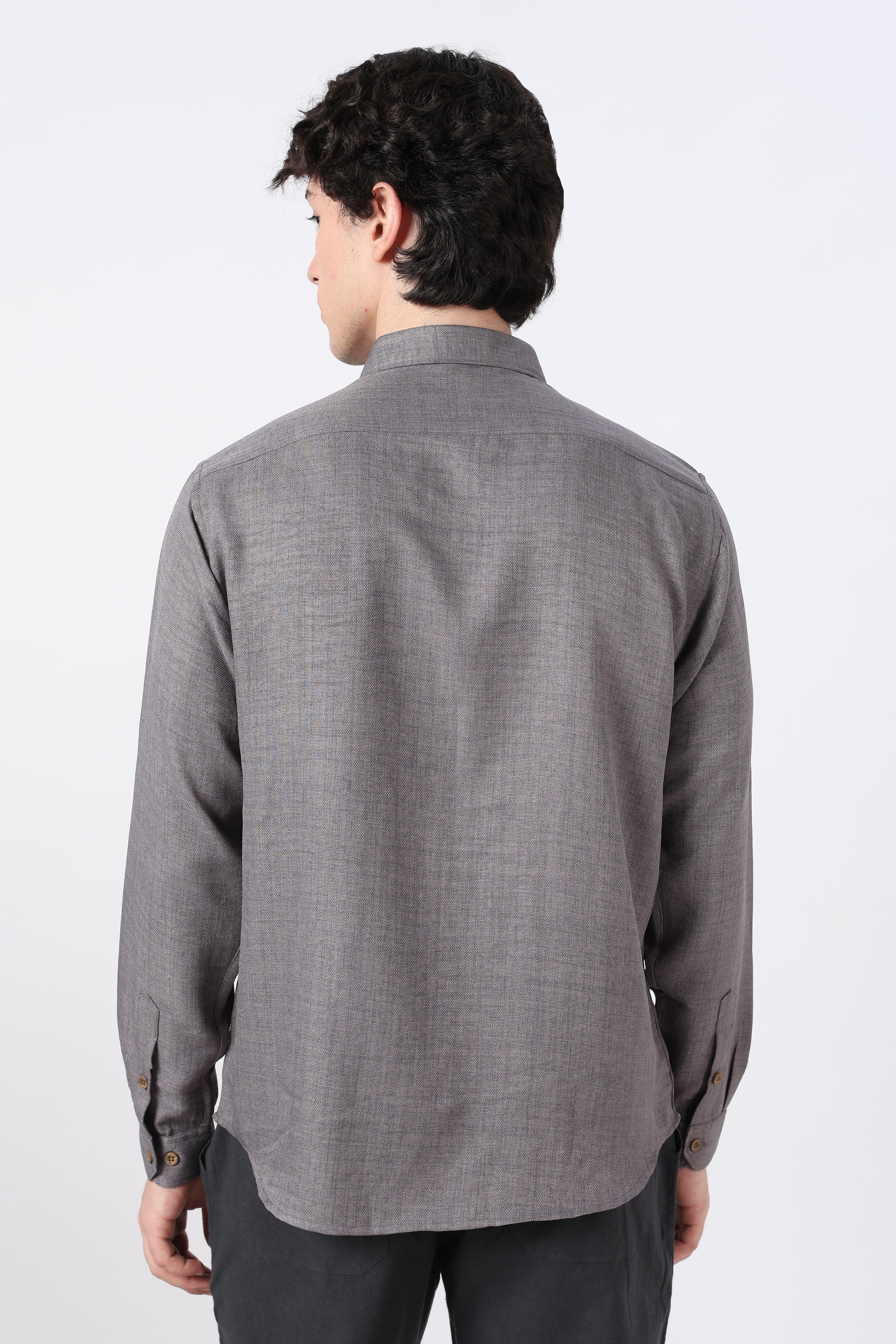 Bookbound Cotton Regular Fit Gray Printed Shirt