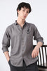 Bookbound Cotton Regular Fit Gray Printed Shirt