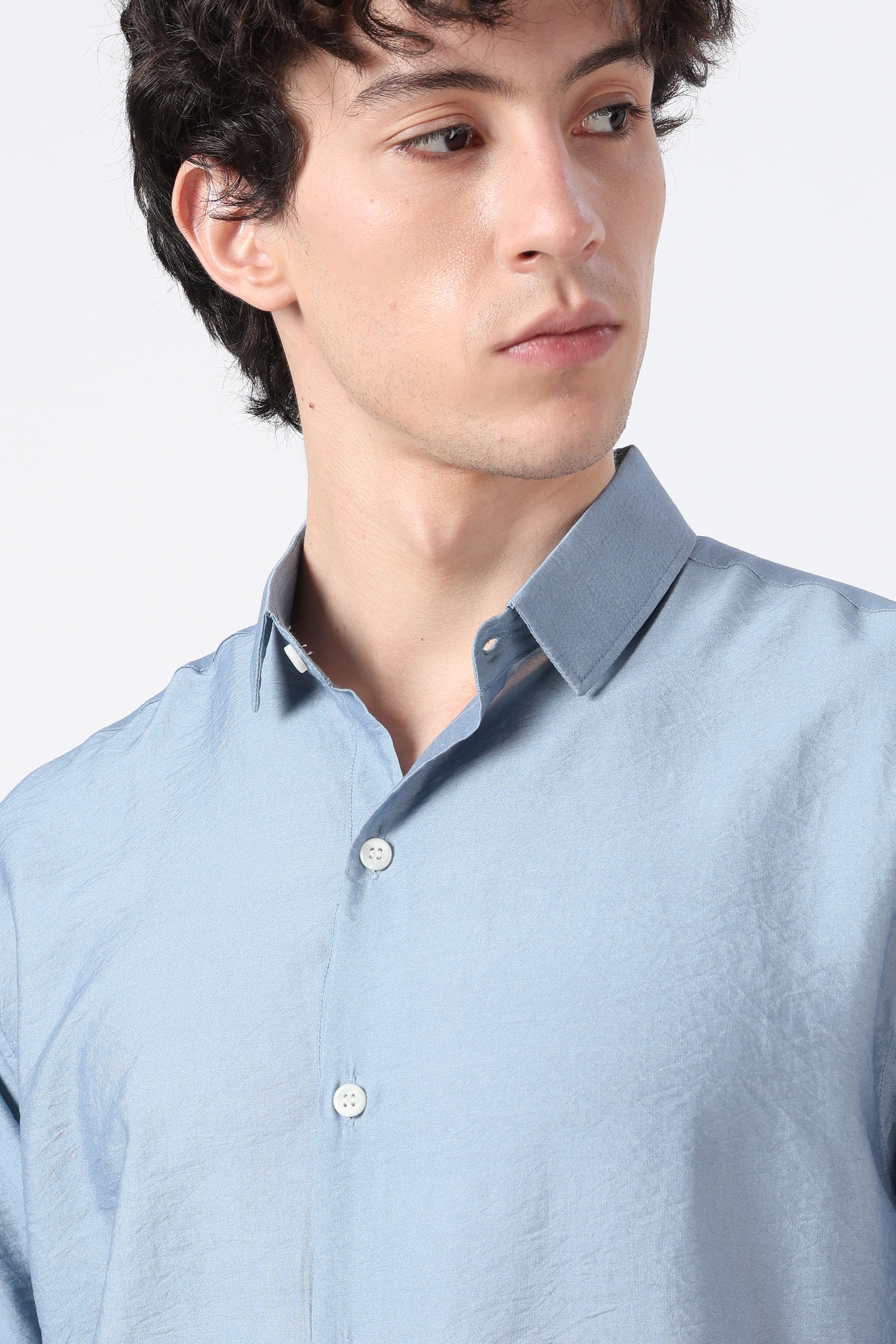 Meadow Horizon Cotton Regular Fit Blue Printed Shirt