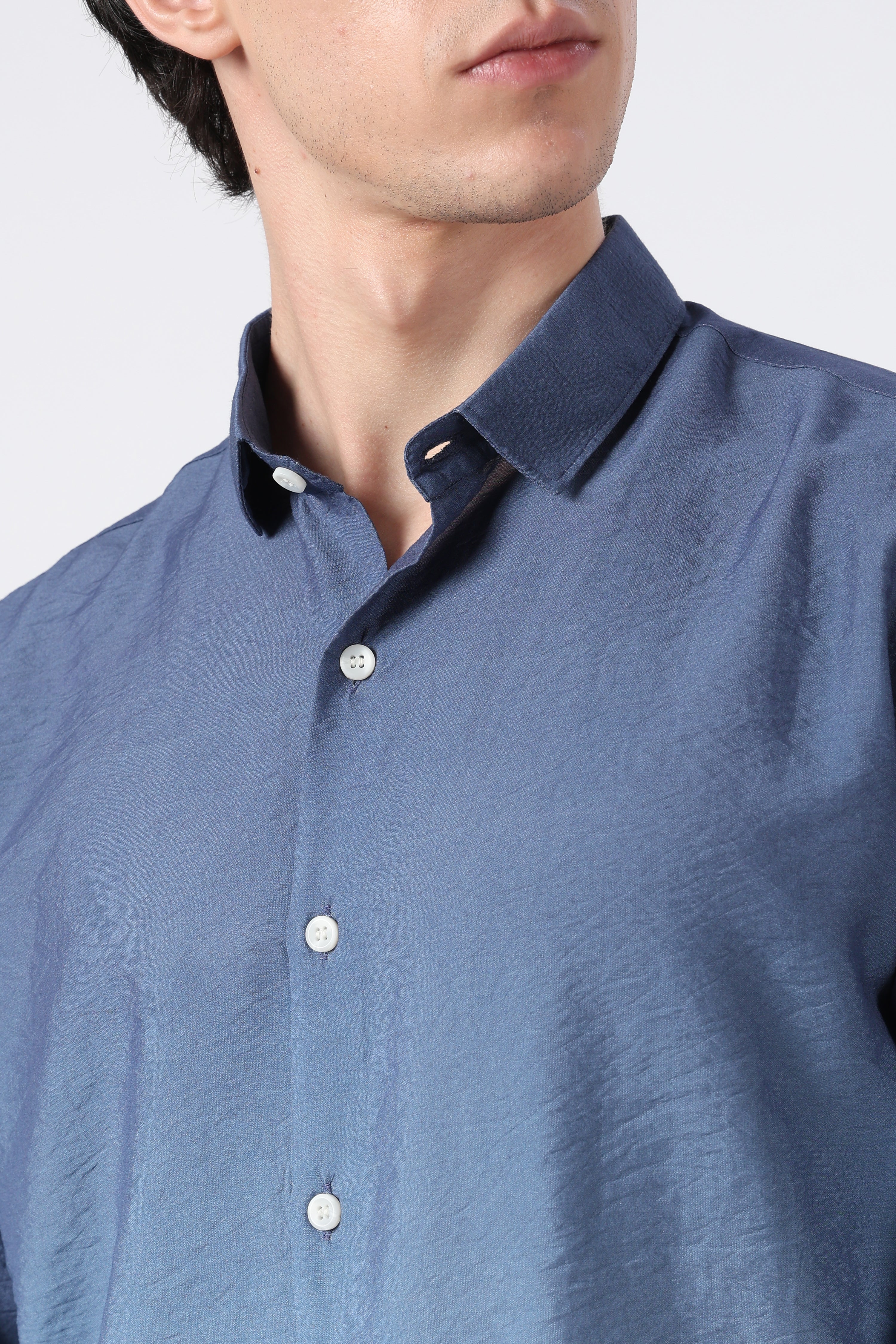 Lone Horizon Cotton Regular Fit Blue Printed Shirt