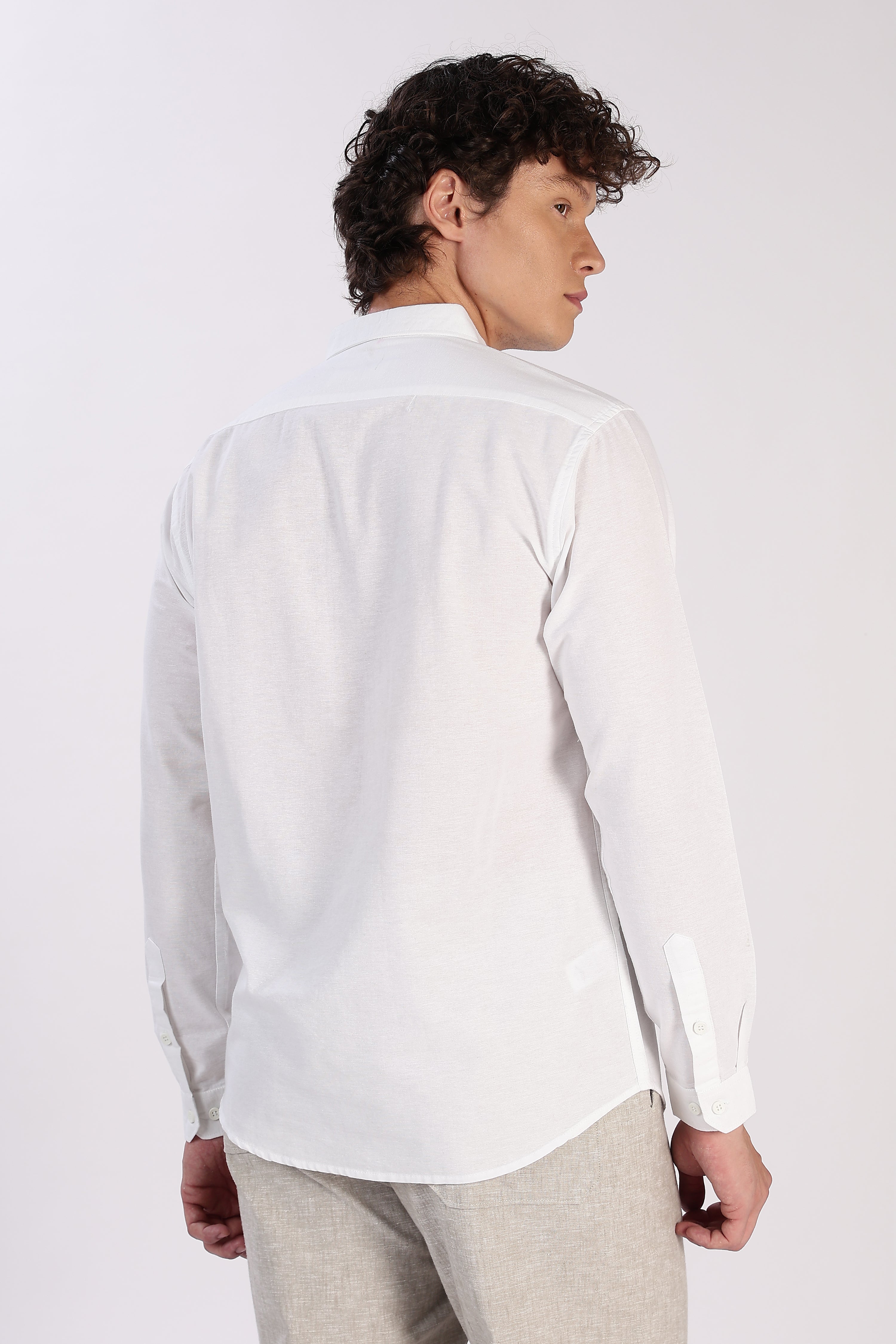 Arctic White Wanderlust Embroidered Shirt