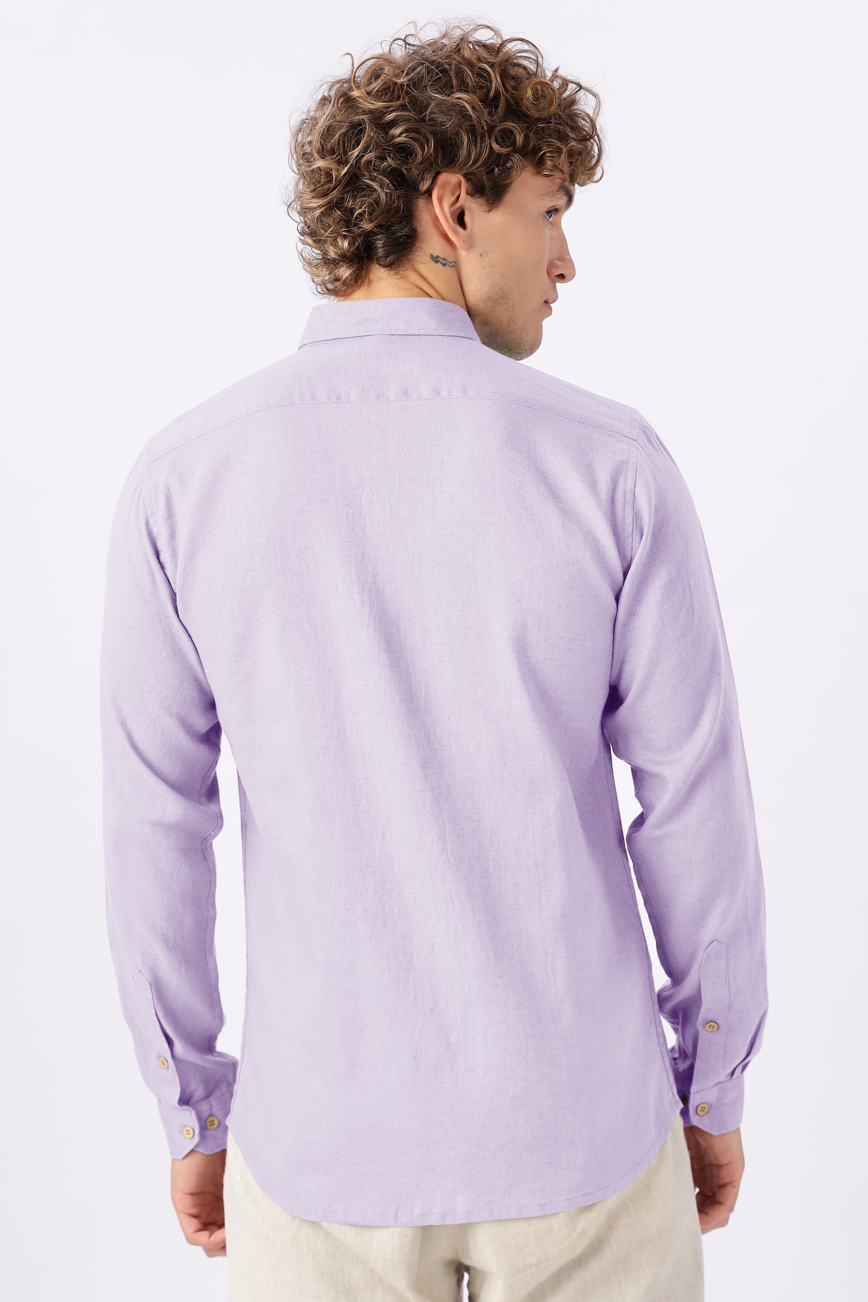 Lavender Ease 30% Linen Regular Fit Shirt