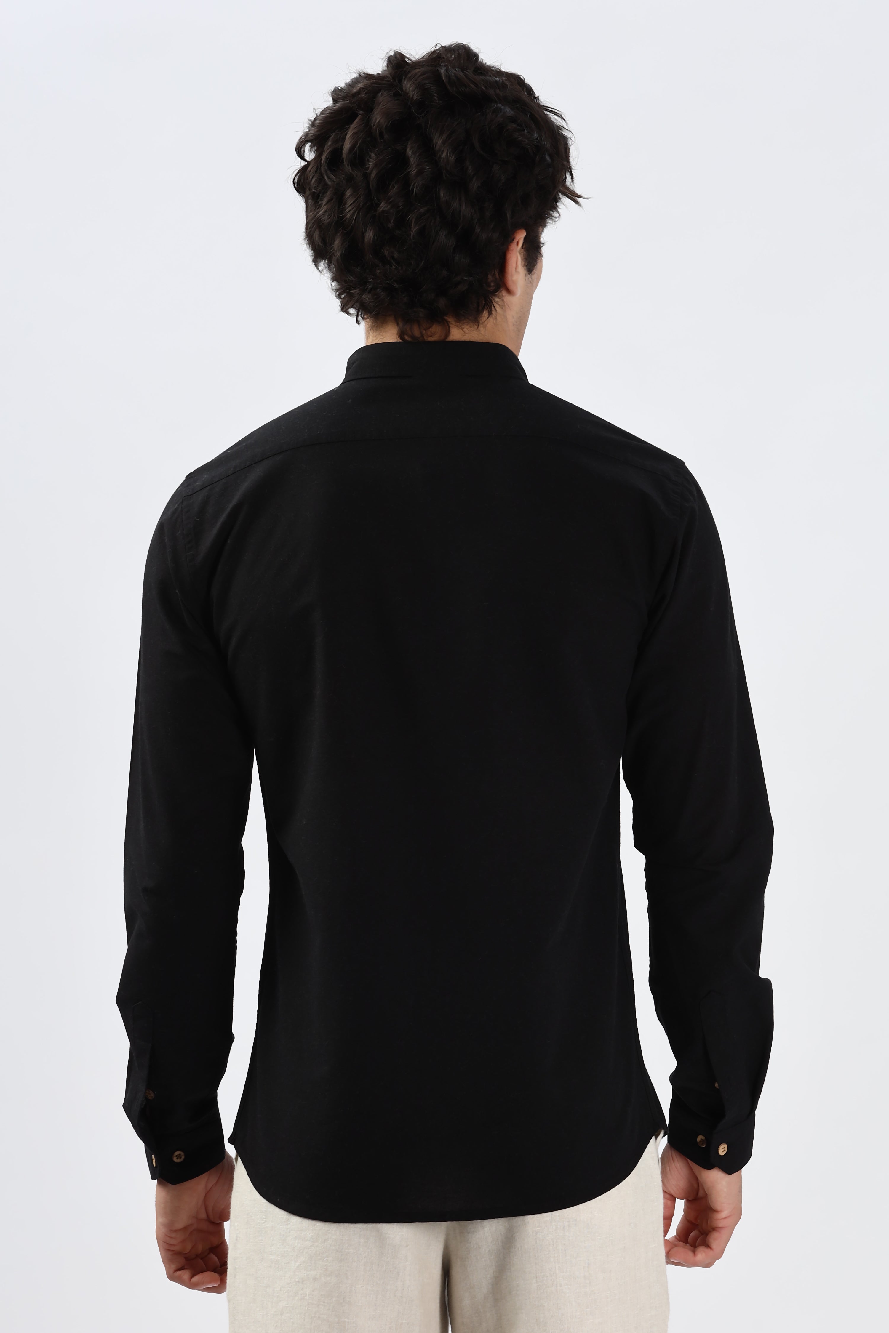 Artic Reindeer Black Embroidery Shirt