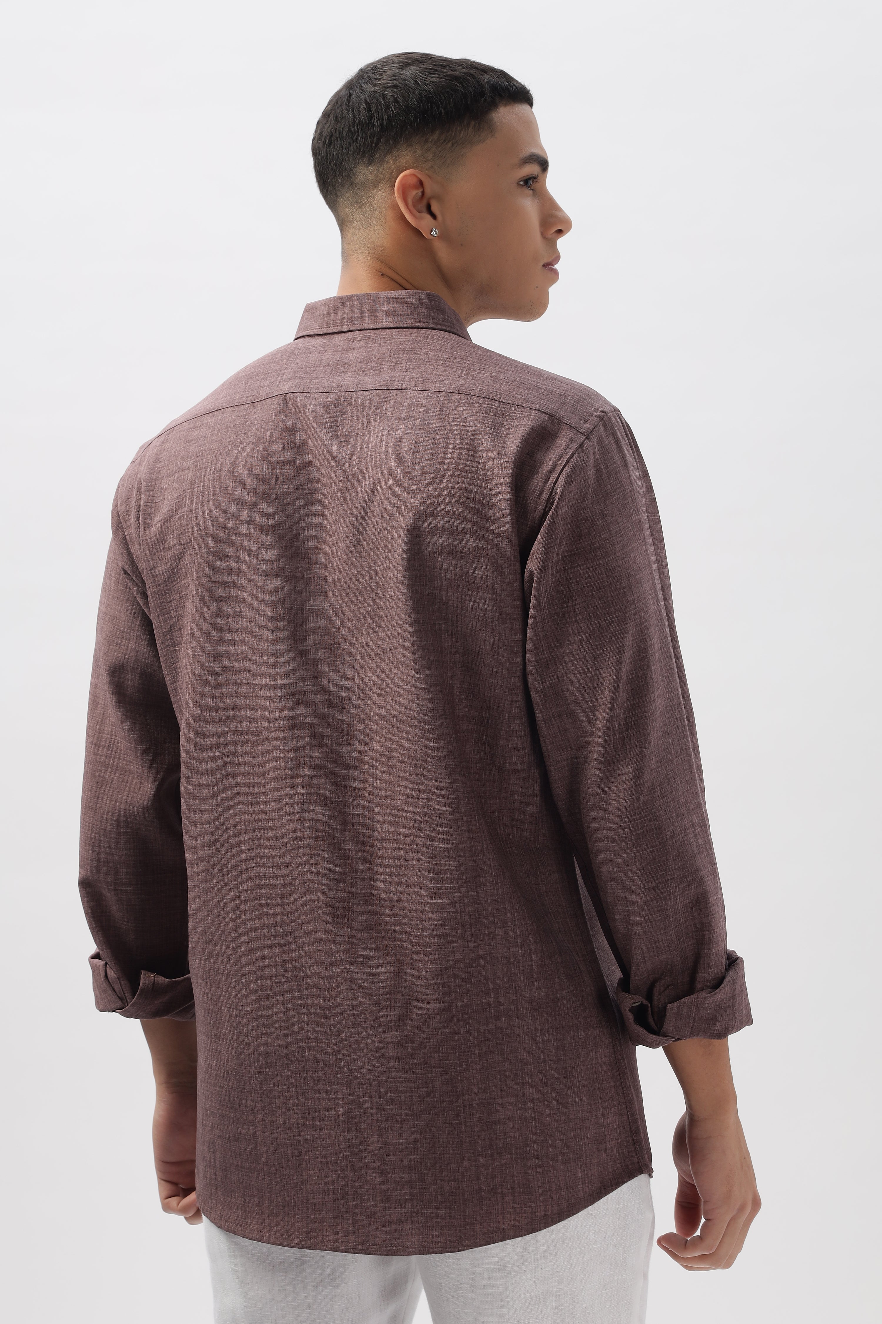 Pigeons of Paris Maroon Embroidery Shirt