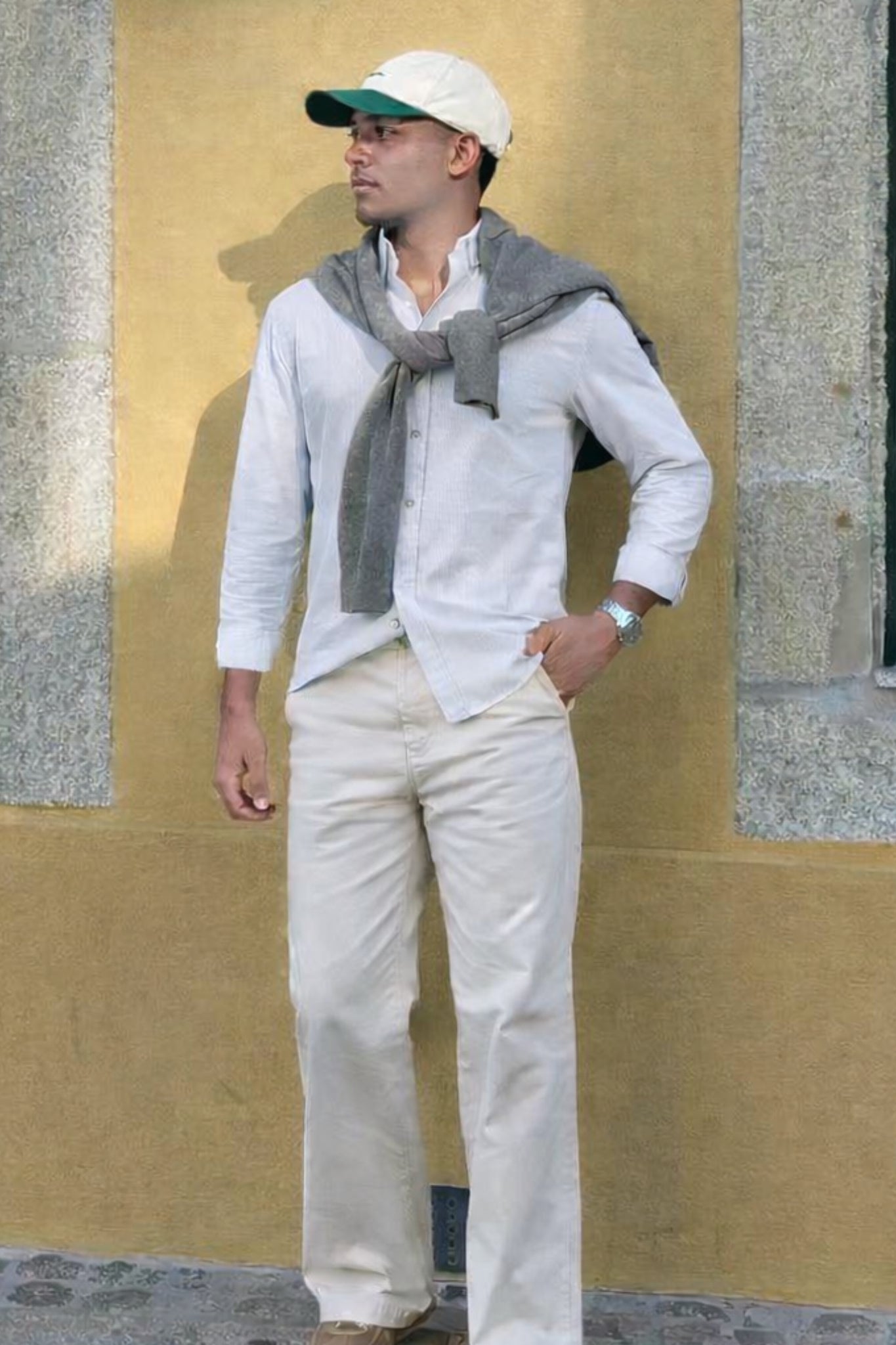 Warrington Cotton-Linen Regular Fit White Essential Shirt