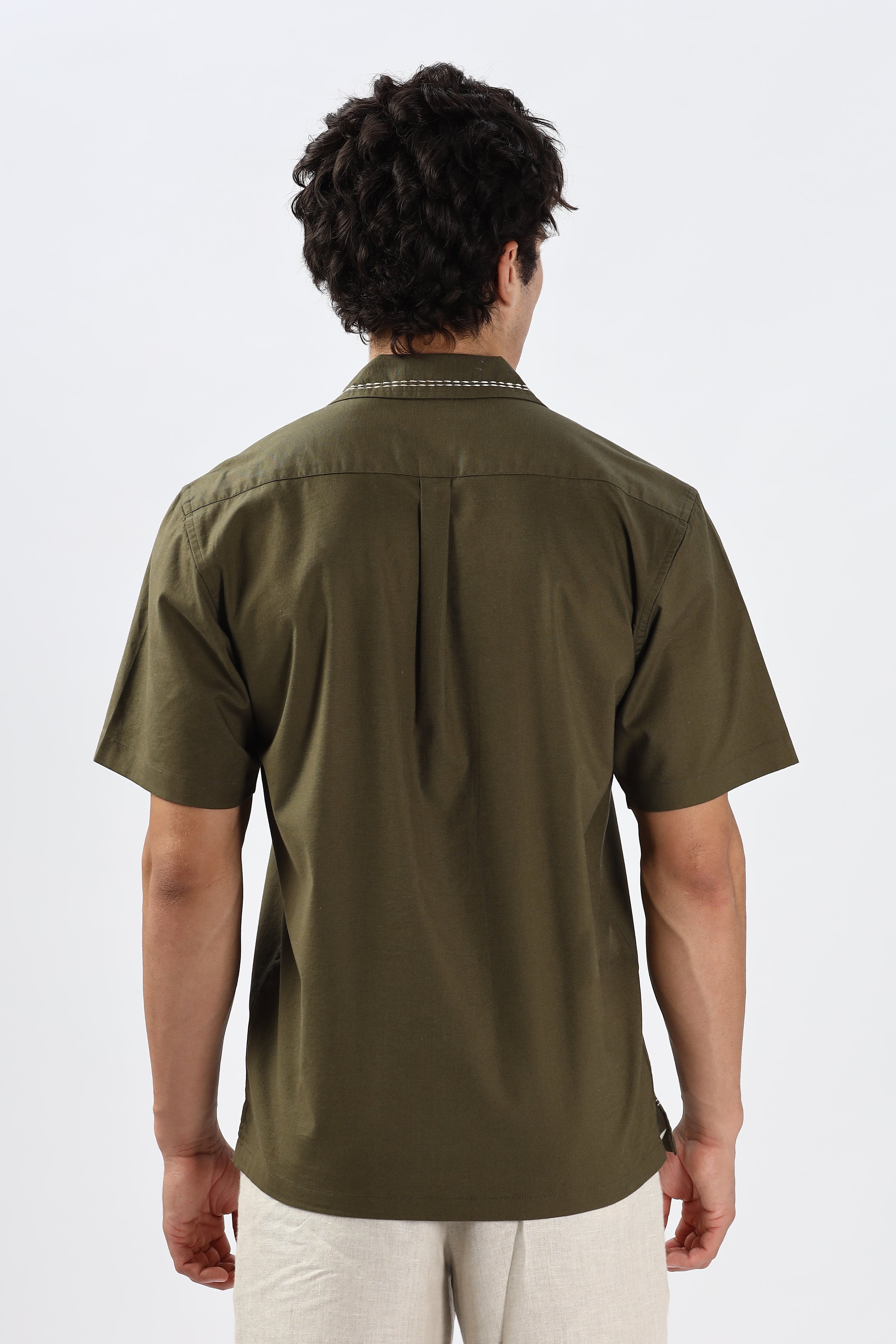 Oslo Olive Pottery Embroidery Shirt