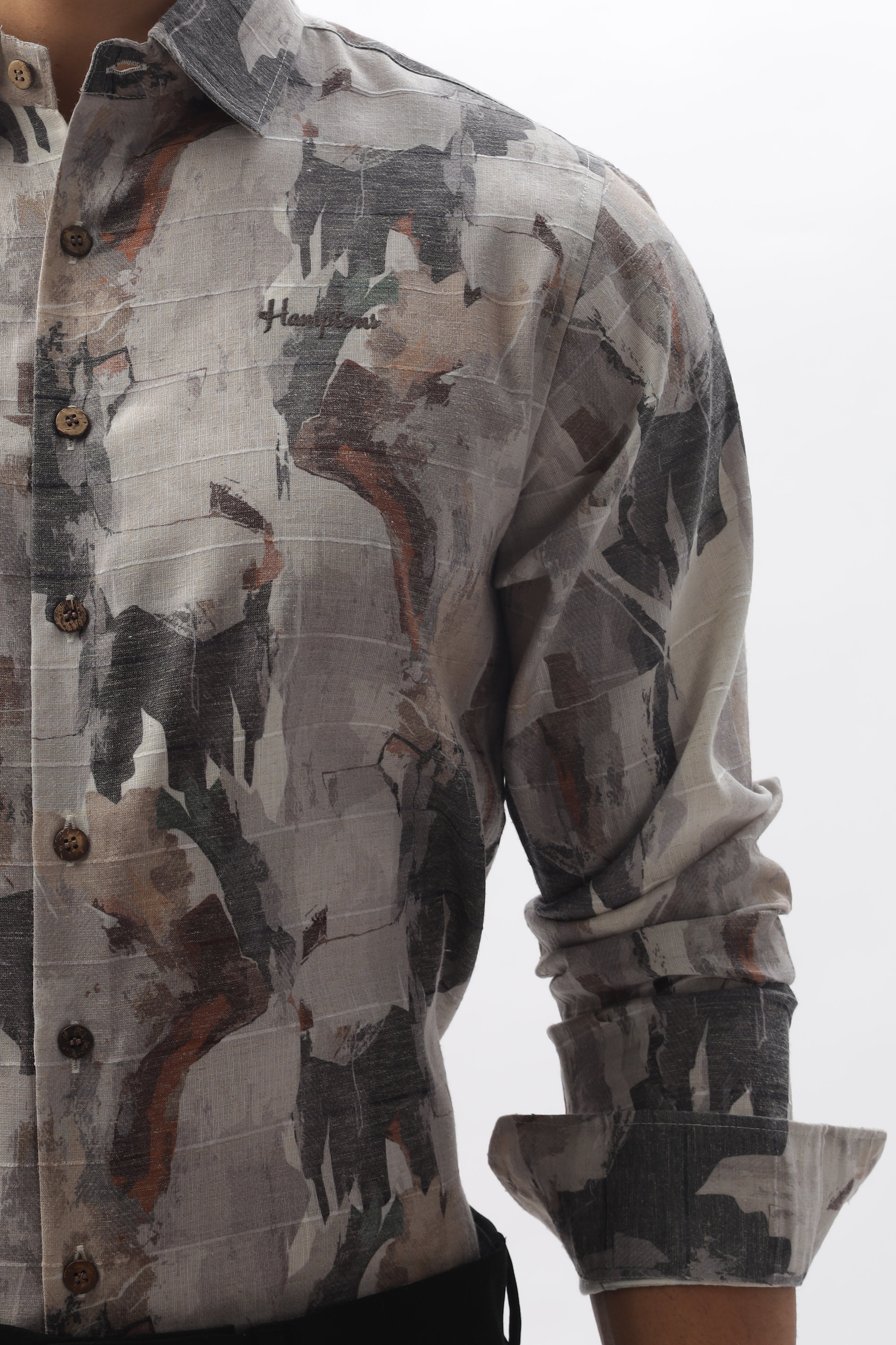 Pollock Heritage Abstract Printed 100% Cotton Shirt