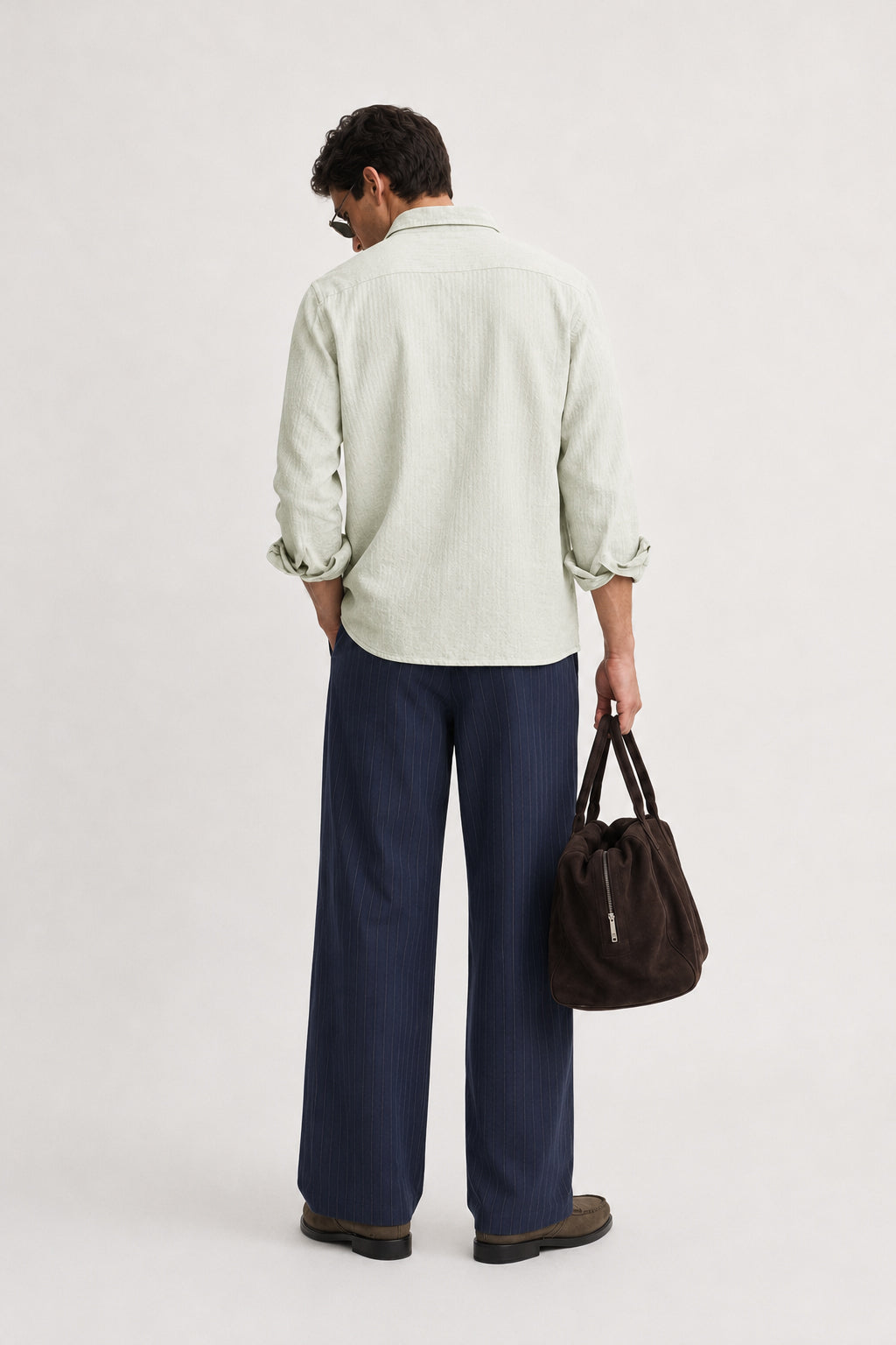 Playful Vacation Cotton Regular Fit Sage Green Embroidered Shirt